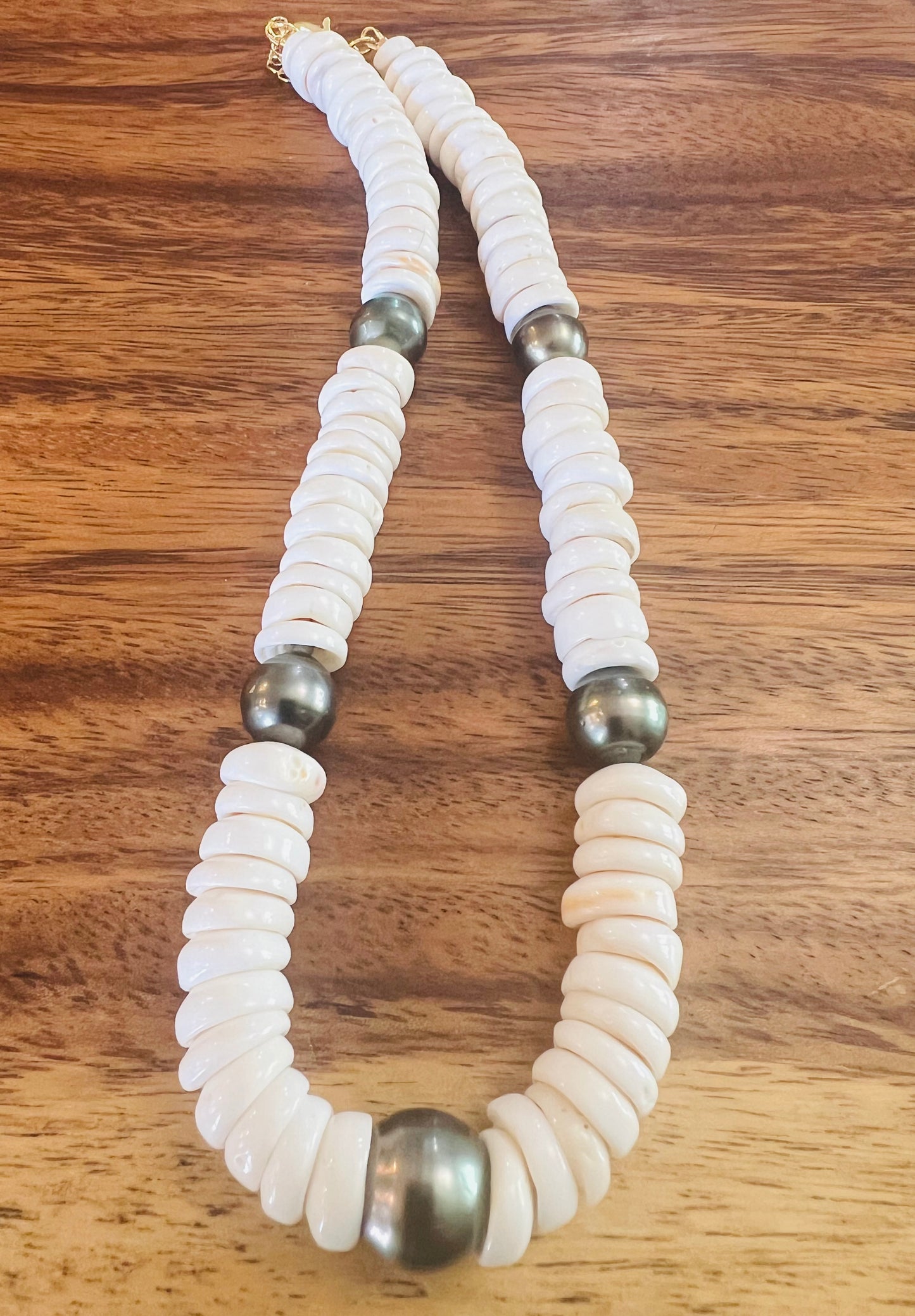Dark Tahitian Puka Shell Necklace