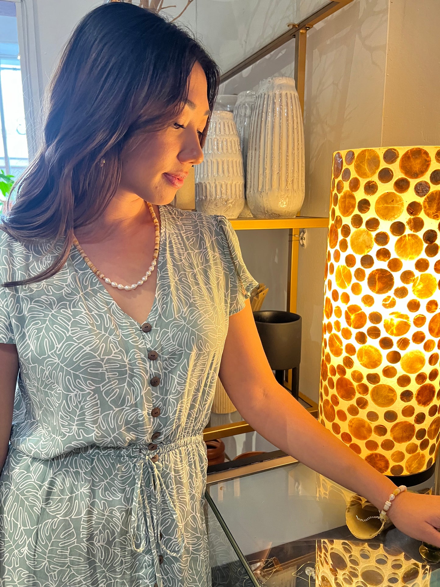 South Sea Shell and Edison Pearl Necklace