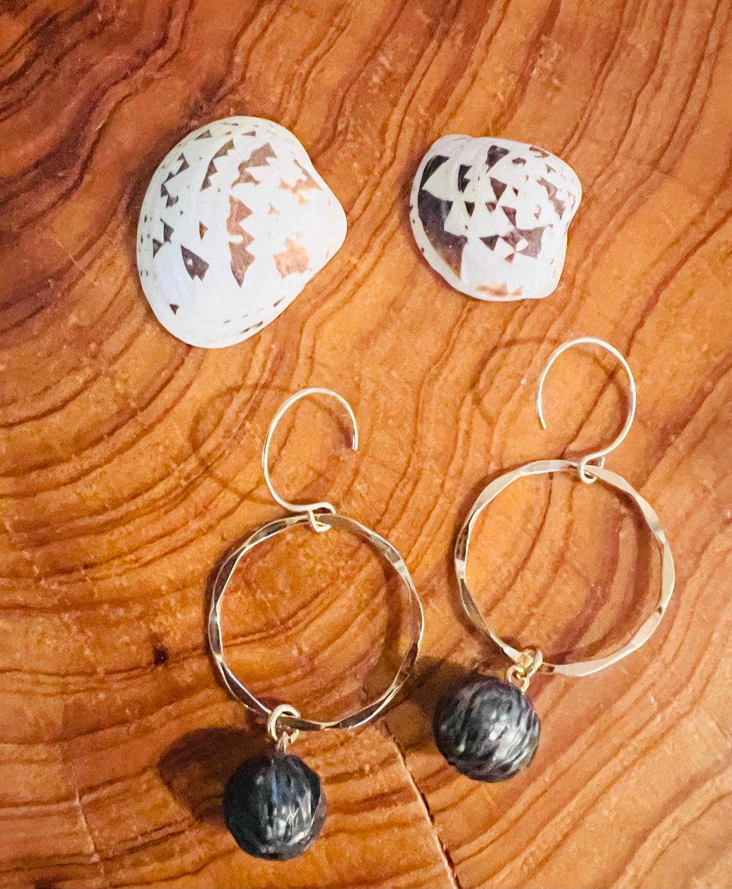 Carved Tahitian Hoop Earrings