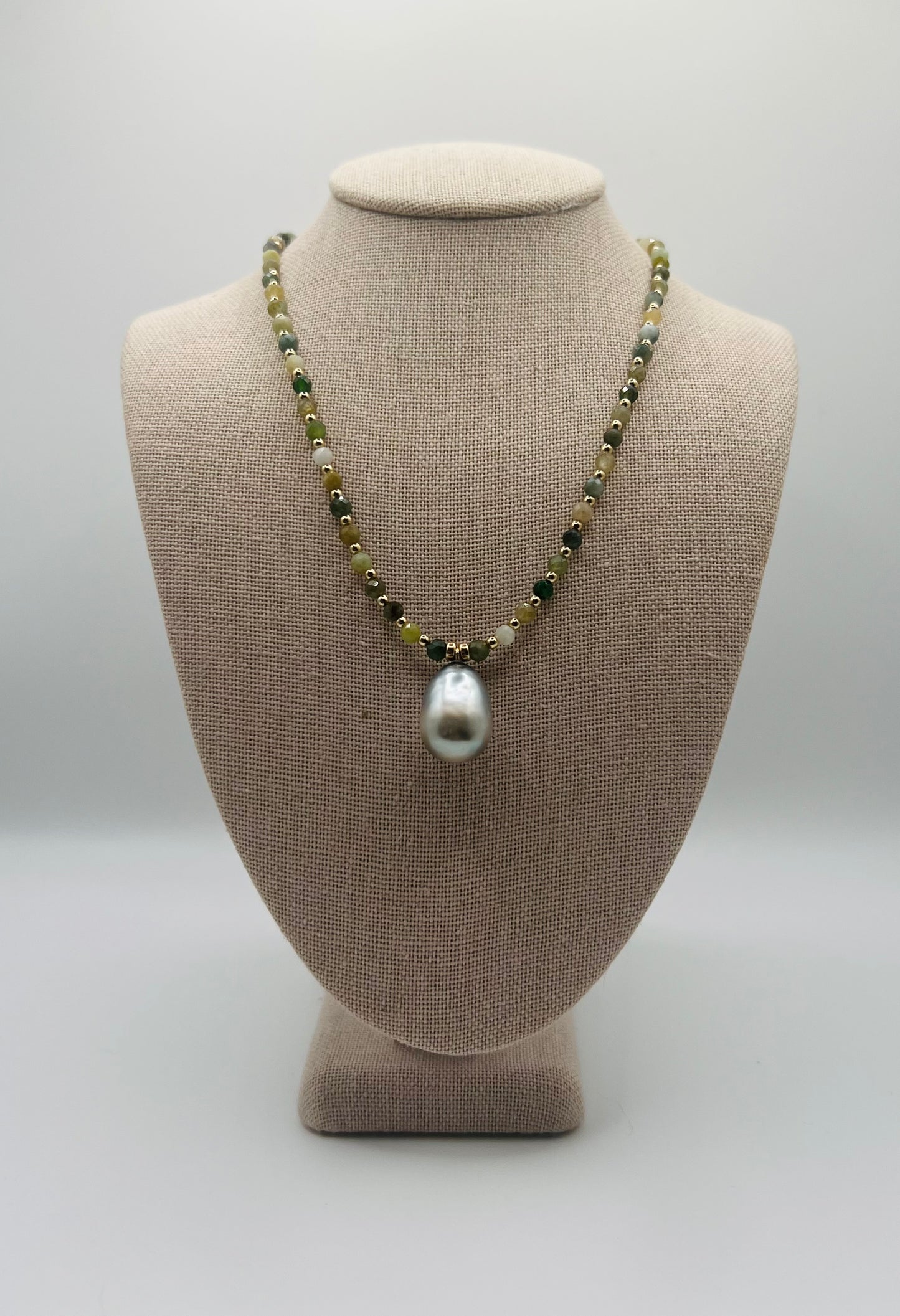 Tahitian & Jade Pendant