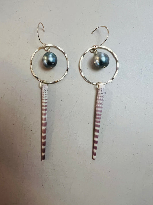Tahitian & Lavender Wana Earrings