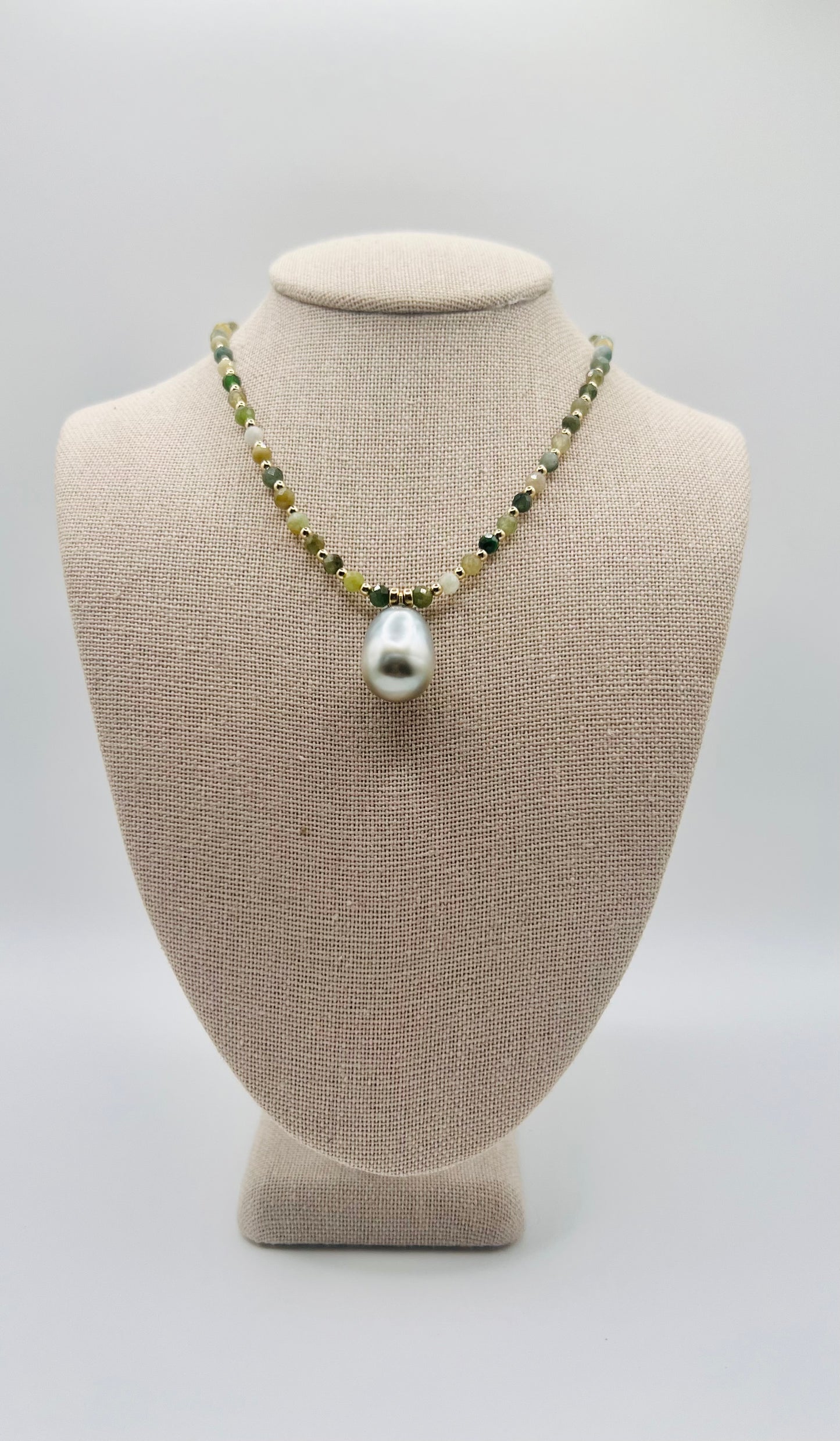 Tahitian & Jade Pendant