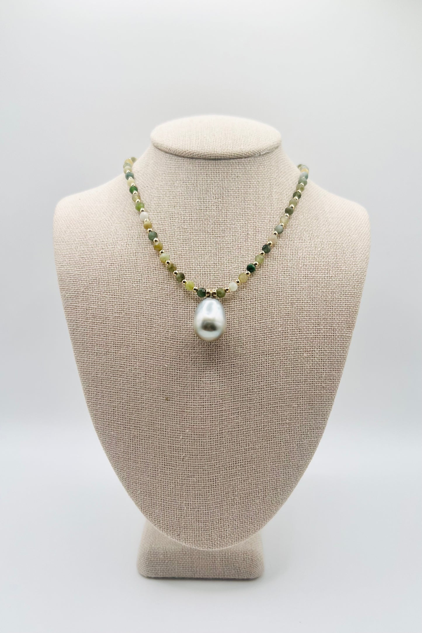 Tahitian & Jade Pendant