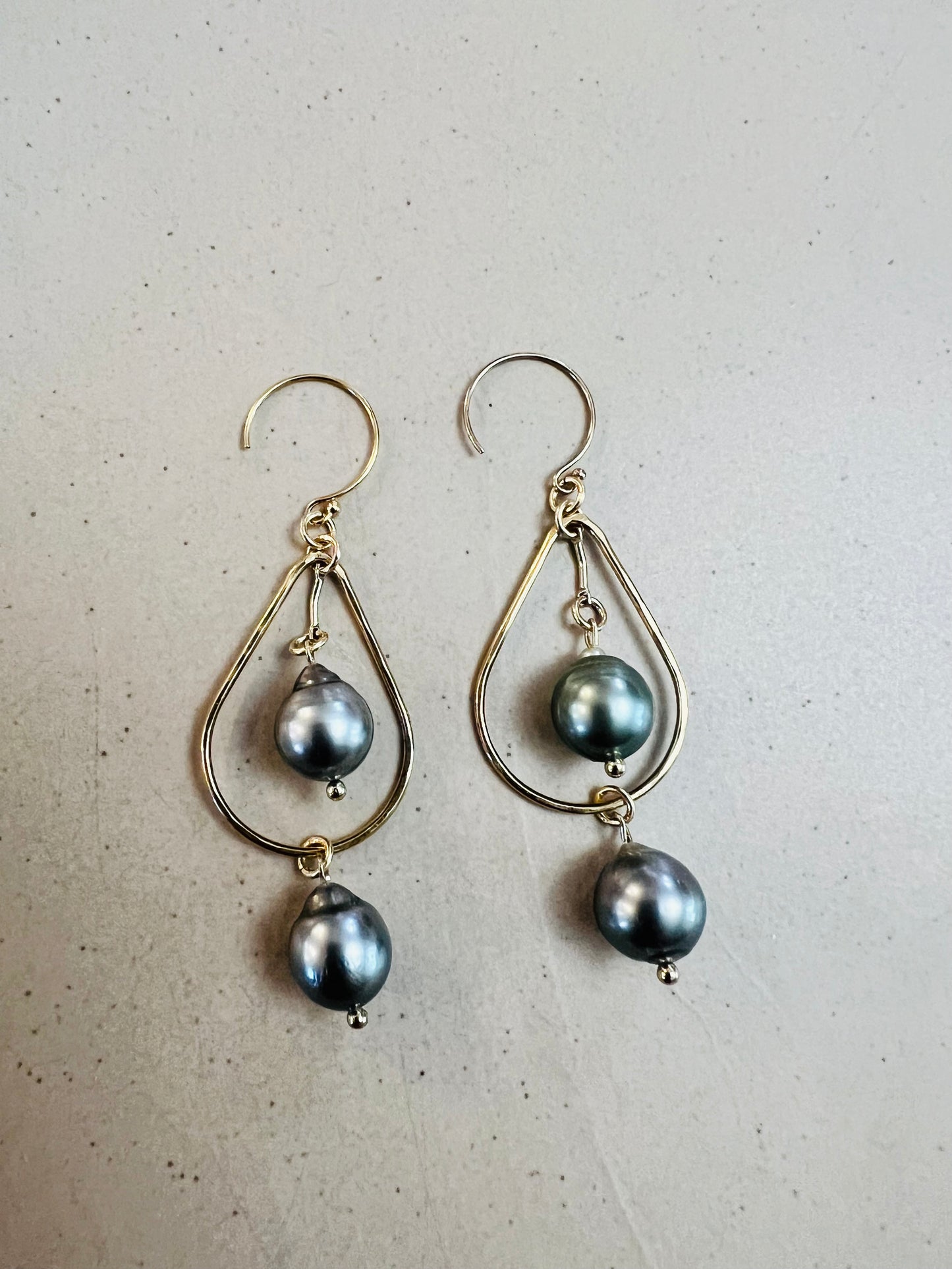 Double Tahitian Teardrop Earrings