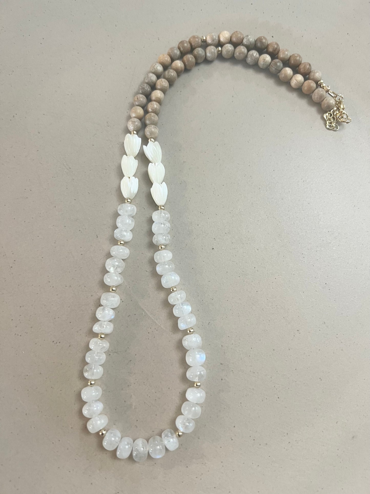 Moonstone & Pikake Necklace