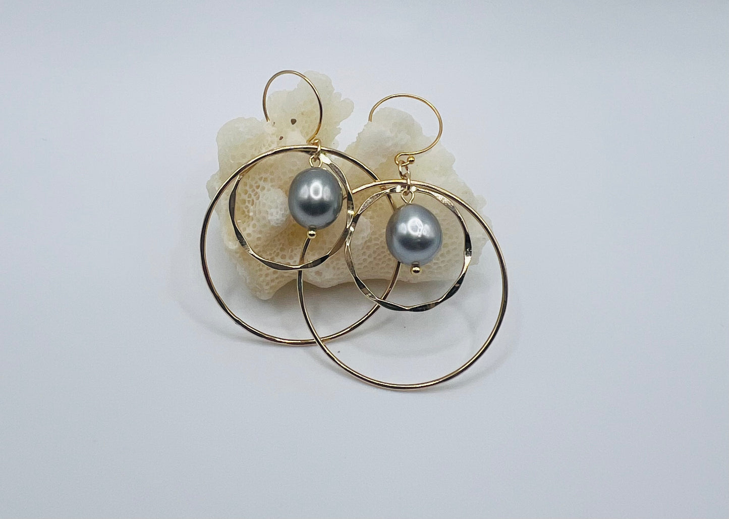 Silver Tahitian Double Hoops