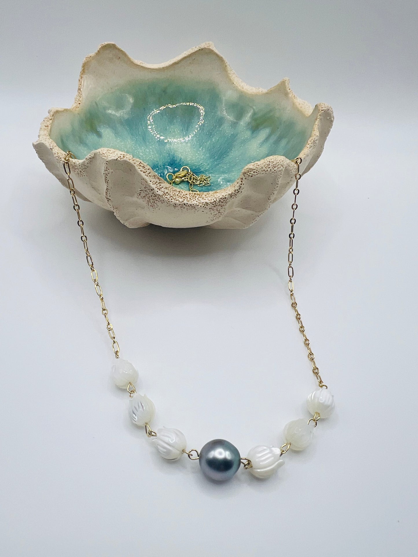 Pikake & Tahitian Chain Necklace