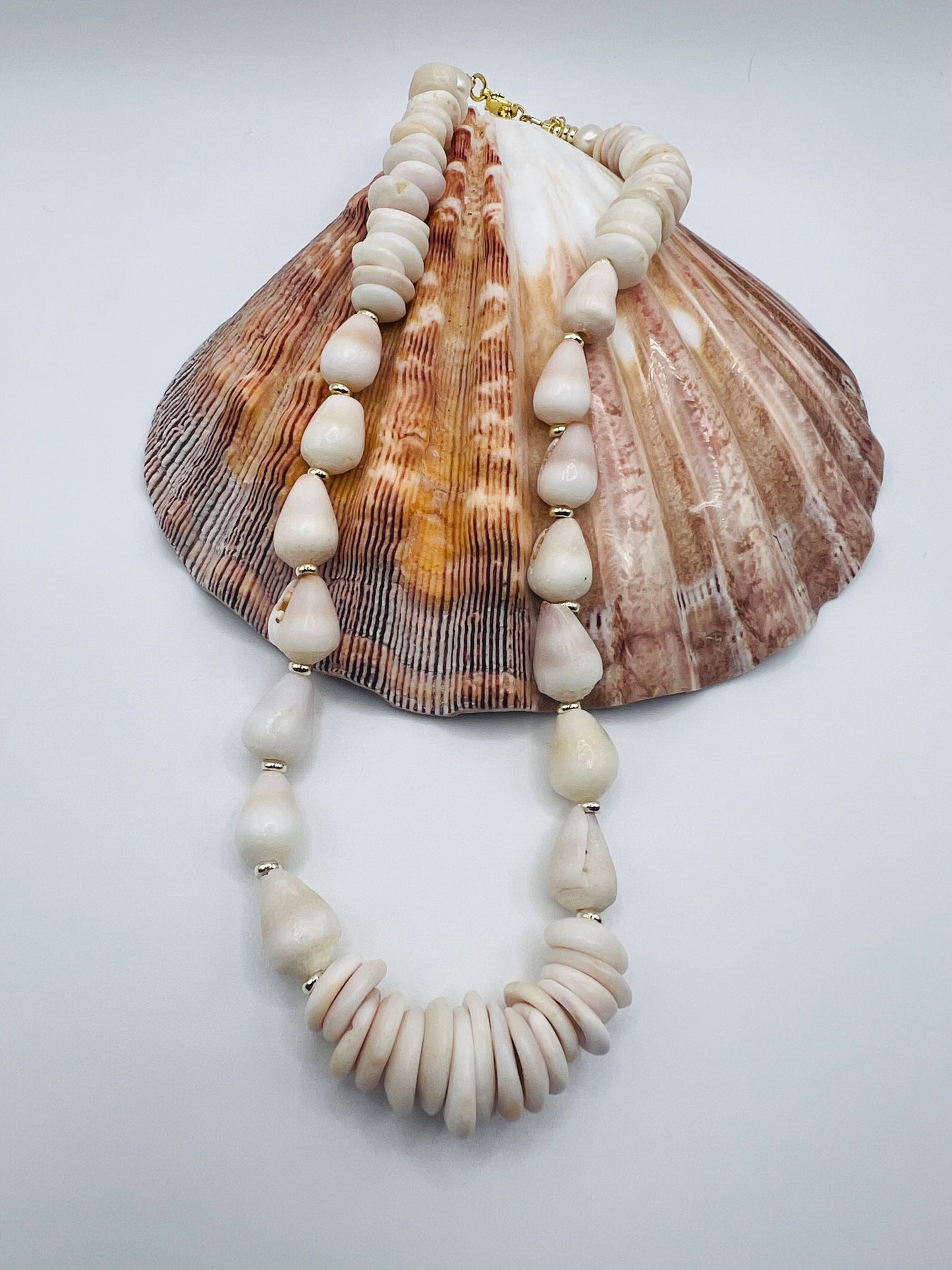 Dwarf Cone Shell & Puka Shell Necklace