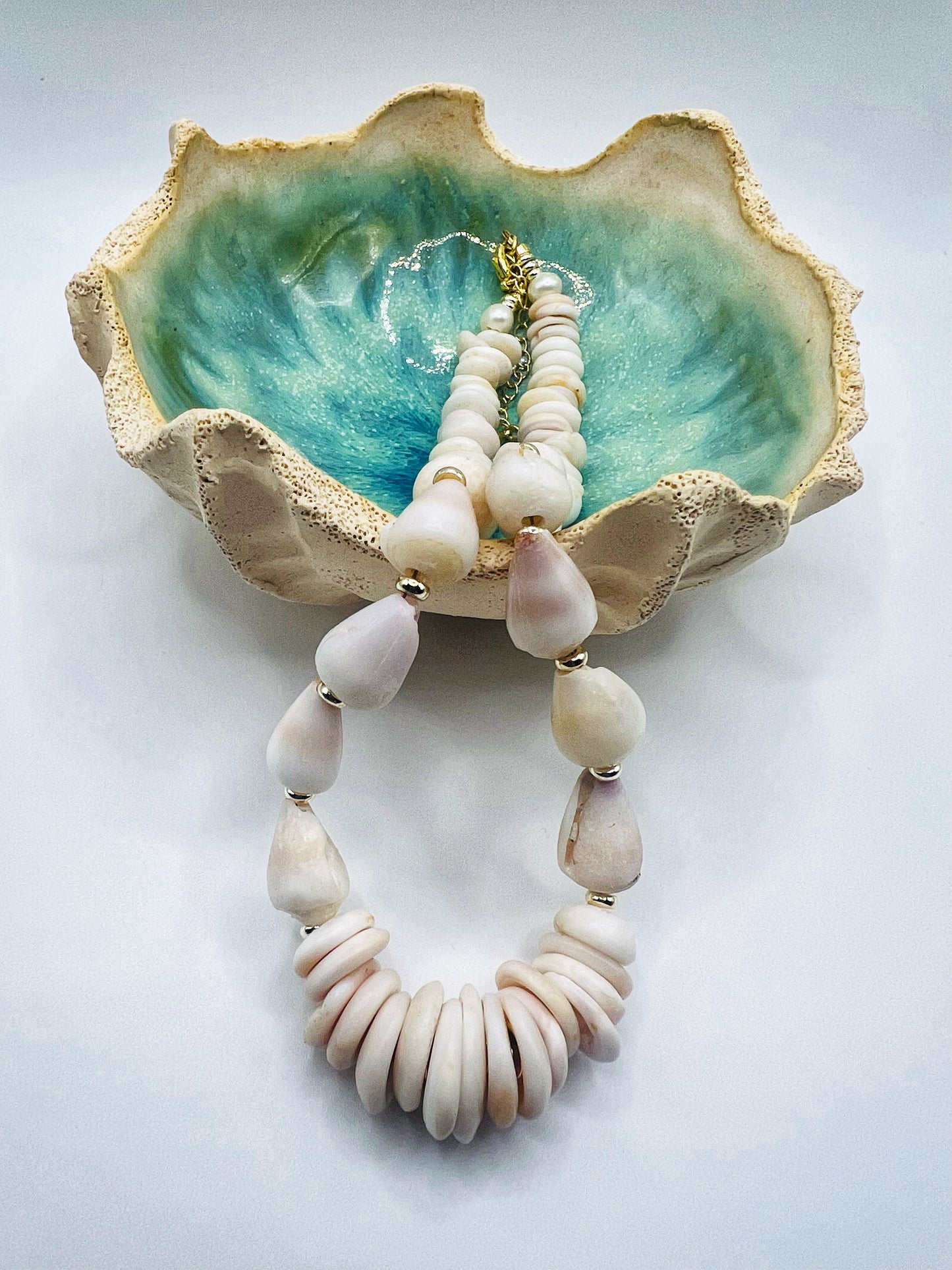 Dwarf Cone Shell & Puka Shell Necklace