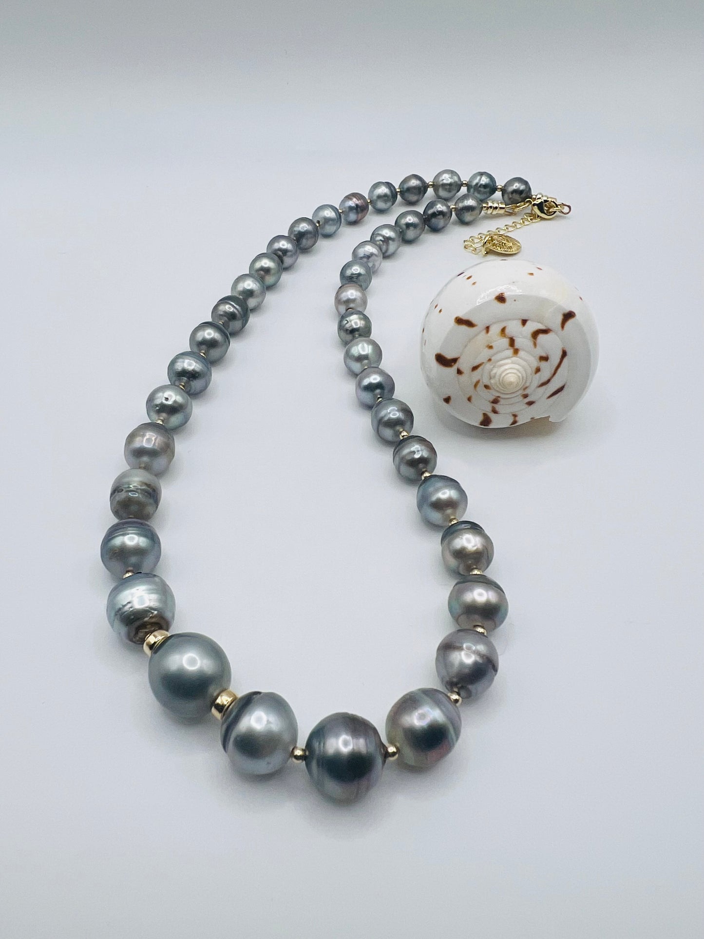 Baroque Silver Tahitian Strand Necklace