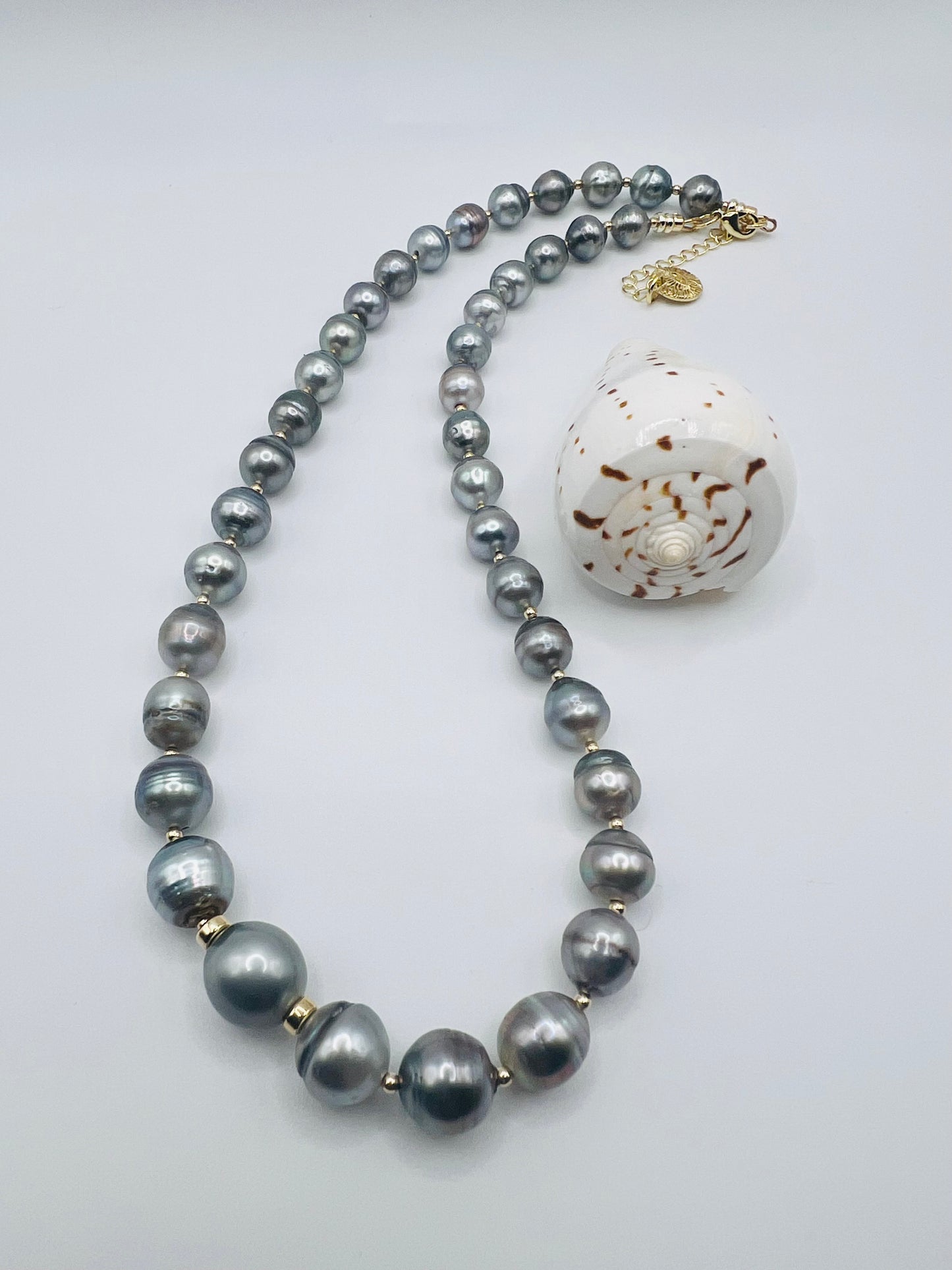 Baroque Silver Tahitian Strand Necklace