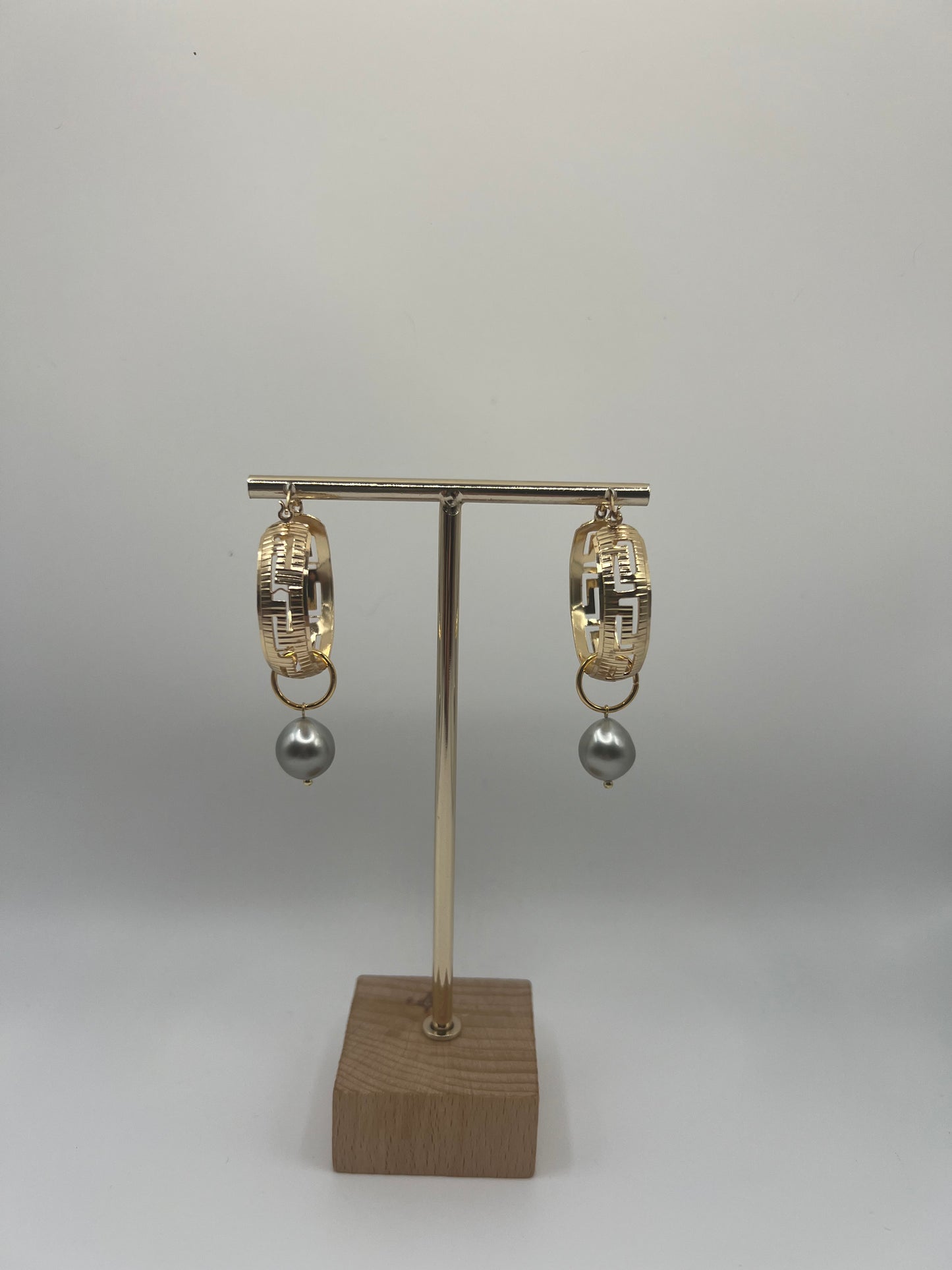 Tahitian Pearl Scroll Hoops