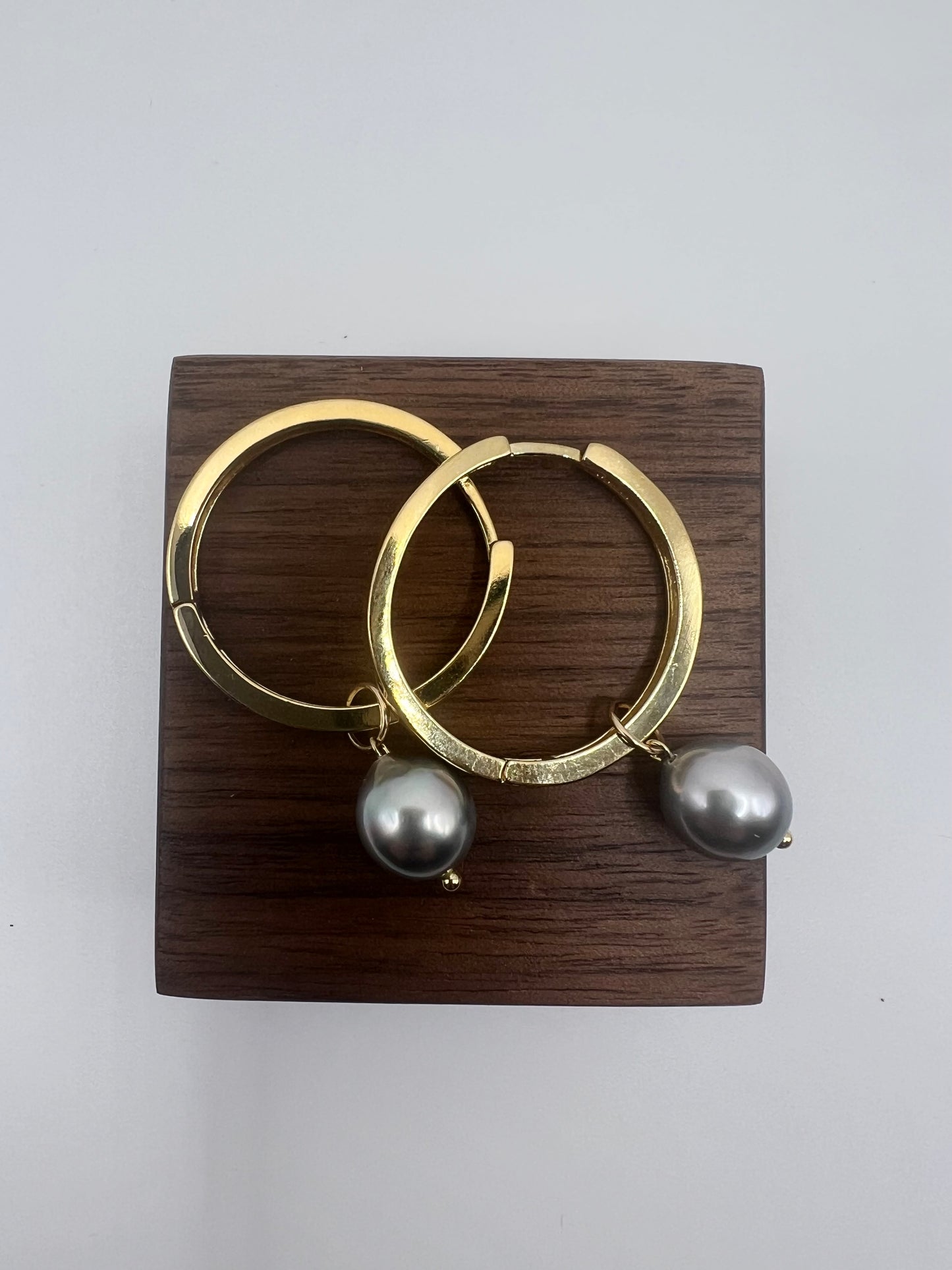 Tahitian Pearl Thick Hoops