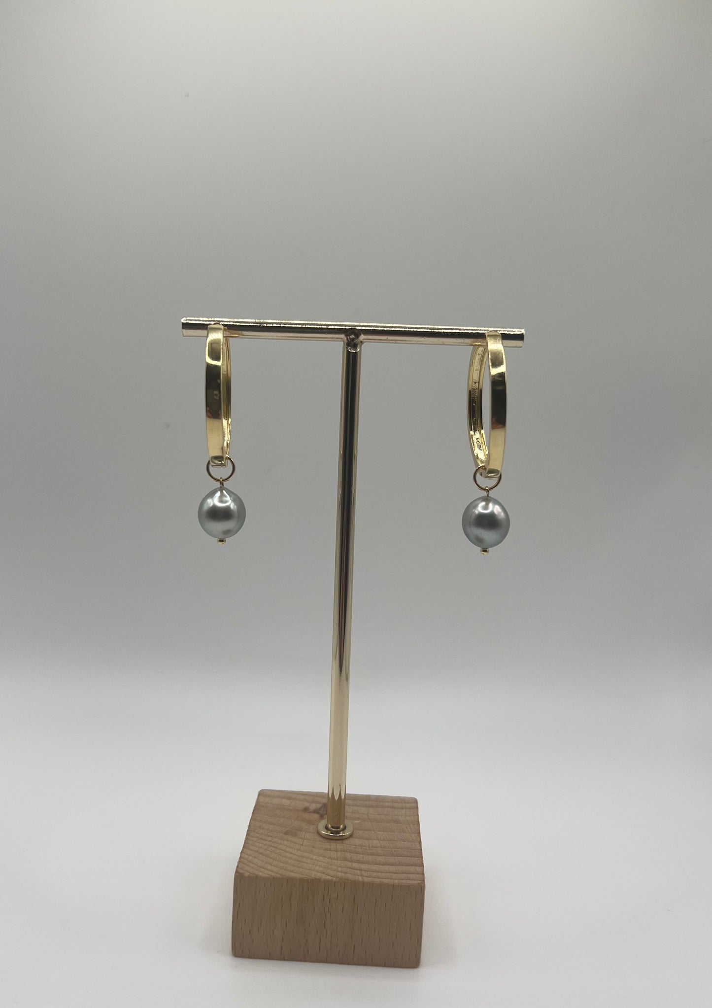 Tahitian Pearl Thick Hoops