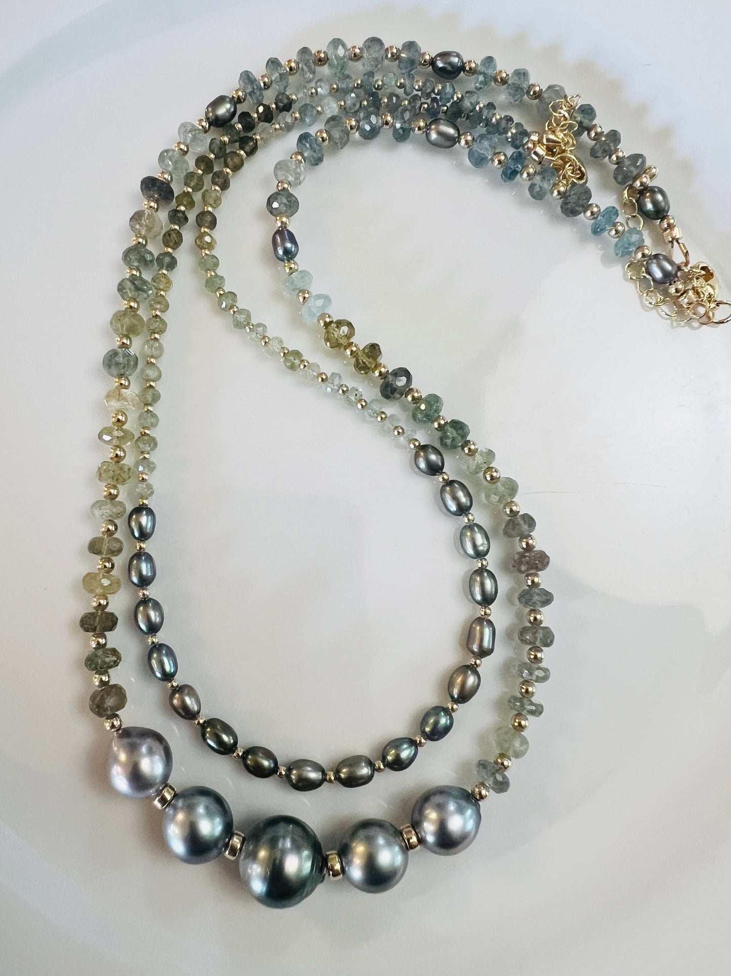 Freshwater & Aquamarine Necklace