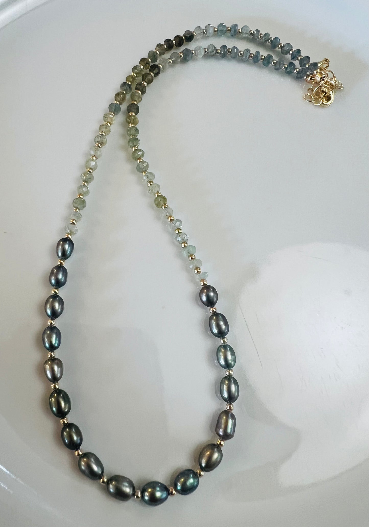 Freshwater & Aquamarine Necklace