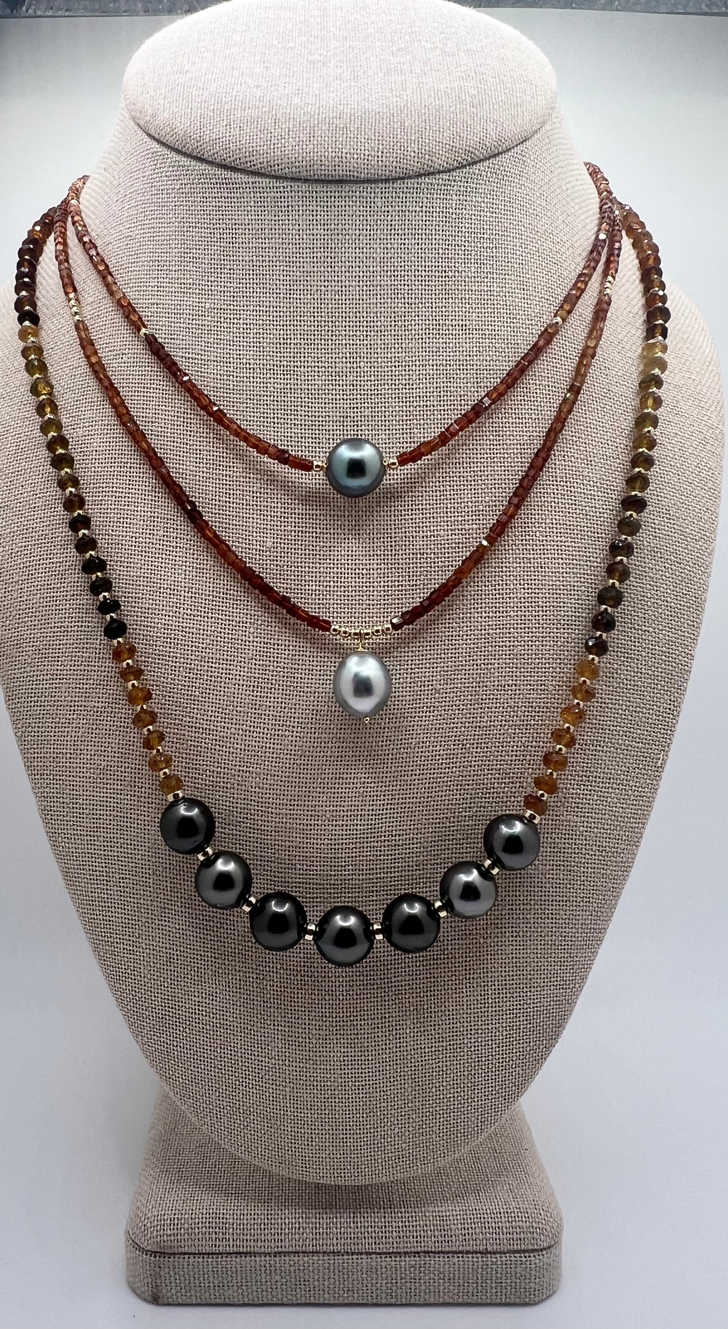 Hessonite Garnet Solitaire Necklace