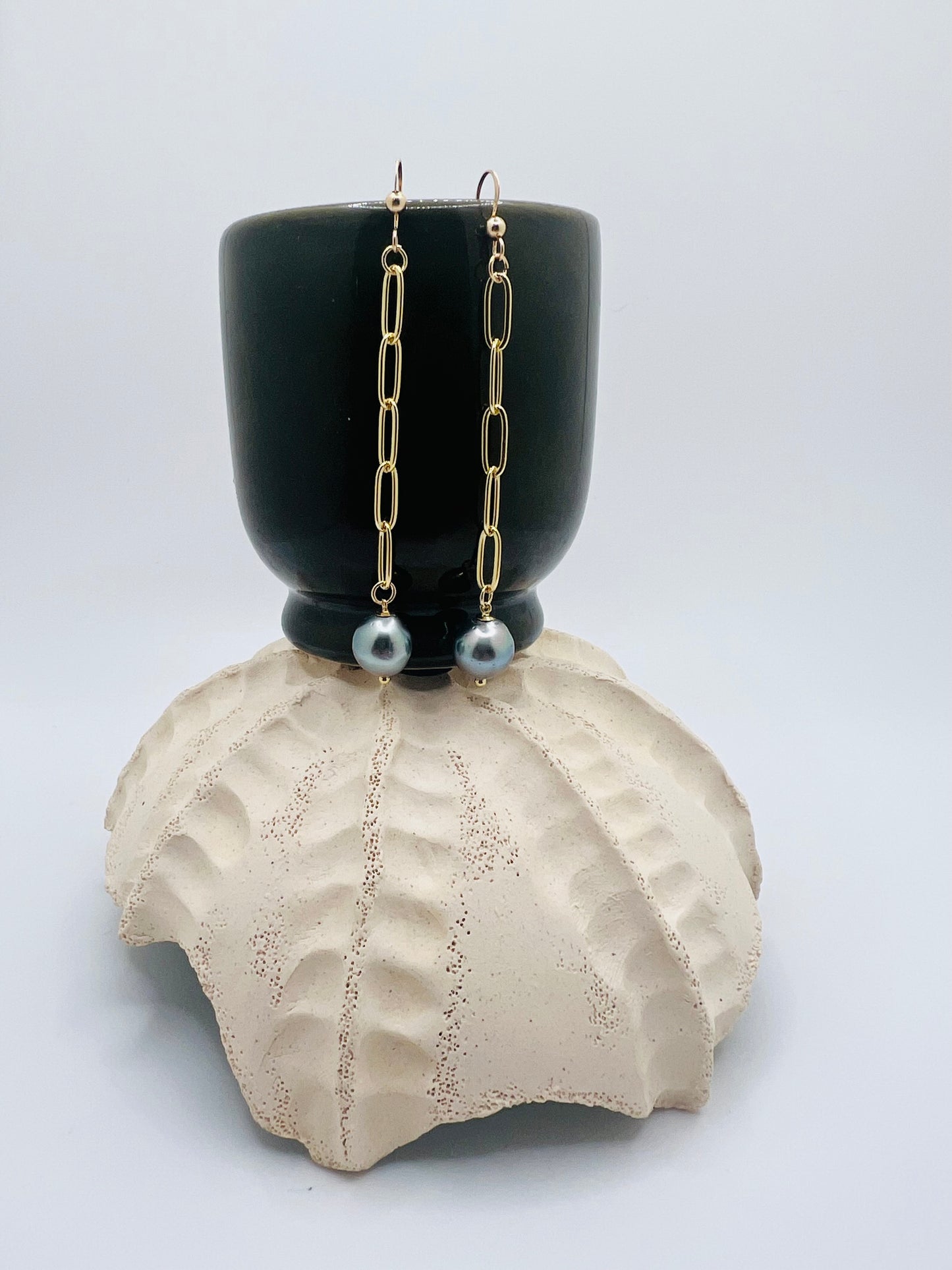 Tahitian Paperclip Earrings