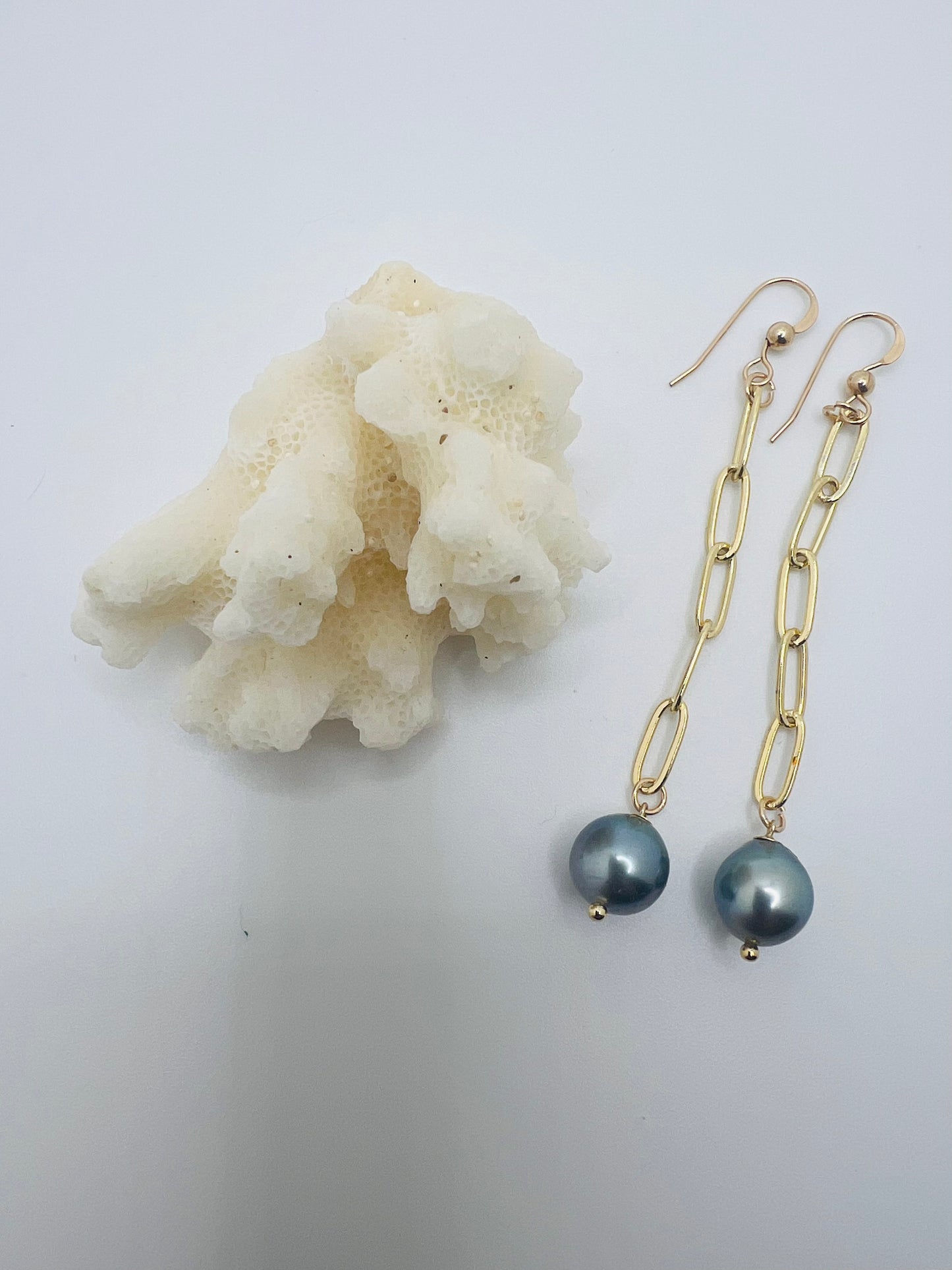 Tahitian Paperclip Earrings