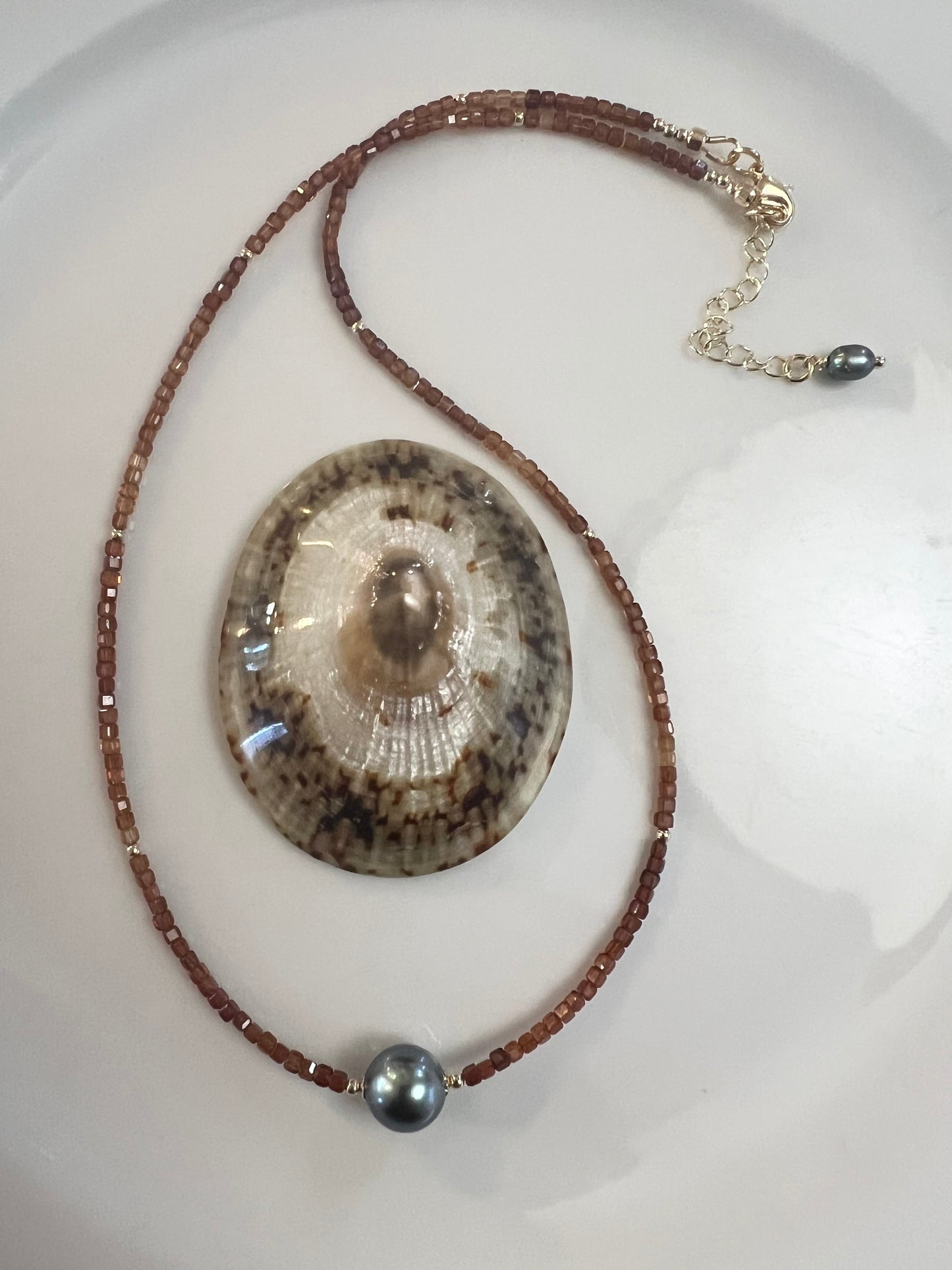 Hessonite Garnet Solitaire Necklace