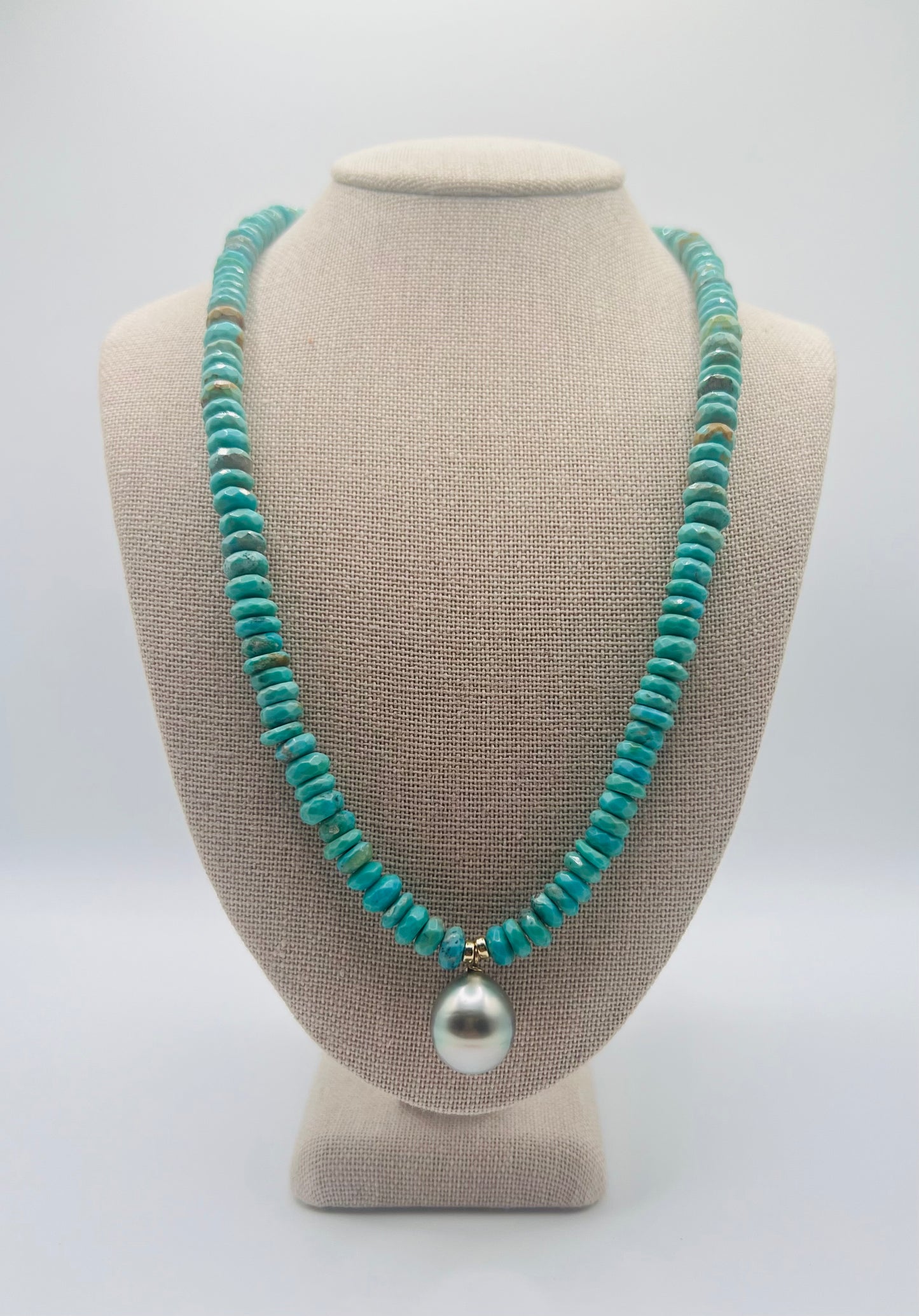 Tahitian & Turquoise Pendant Necklace