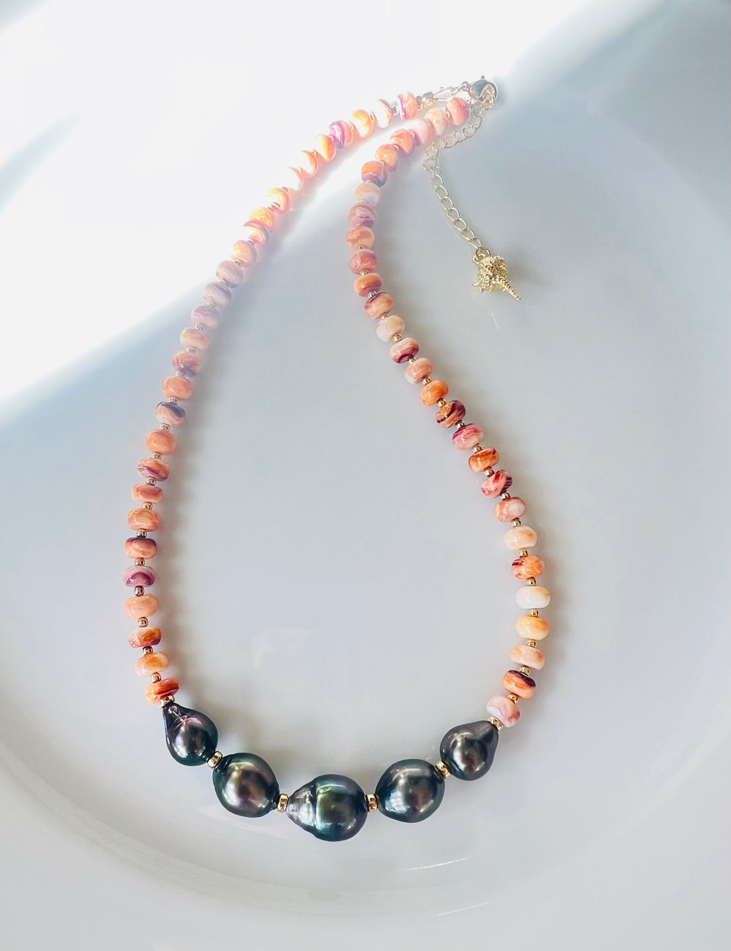 Spiny Oyster & Tahitian Pearl Necklace