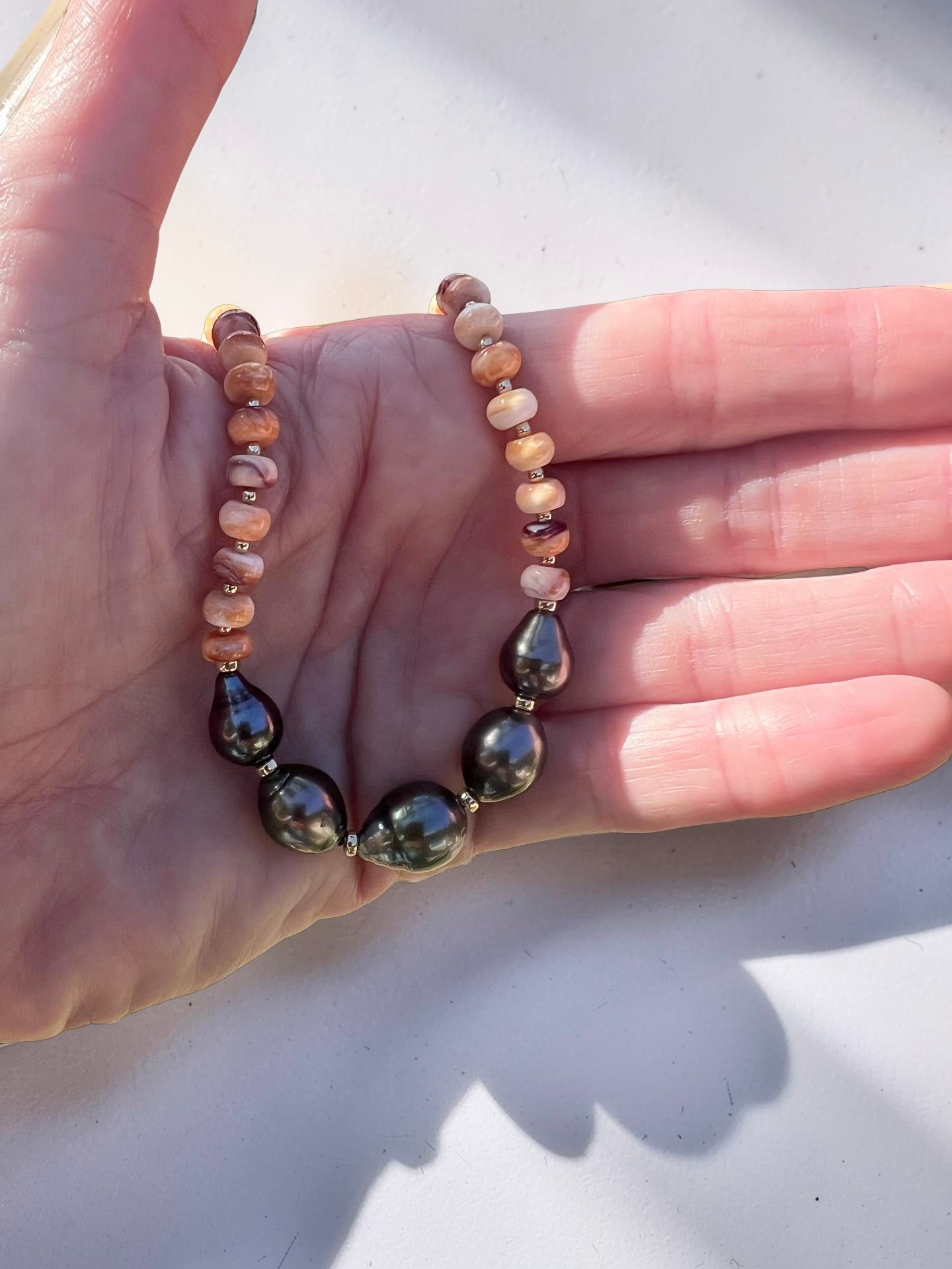 Spiny Oyster & Tahitian Pearl Necklace