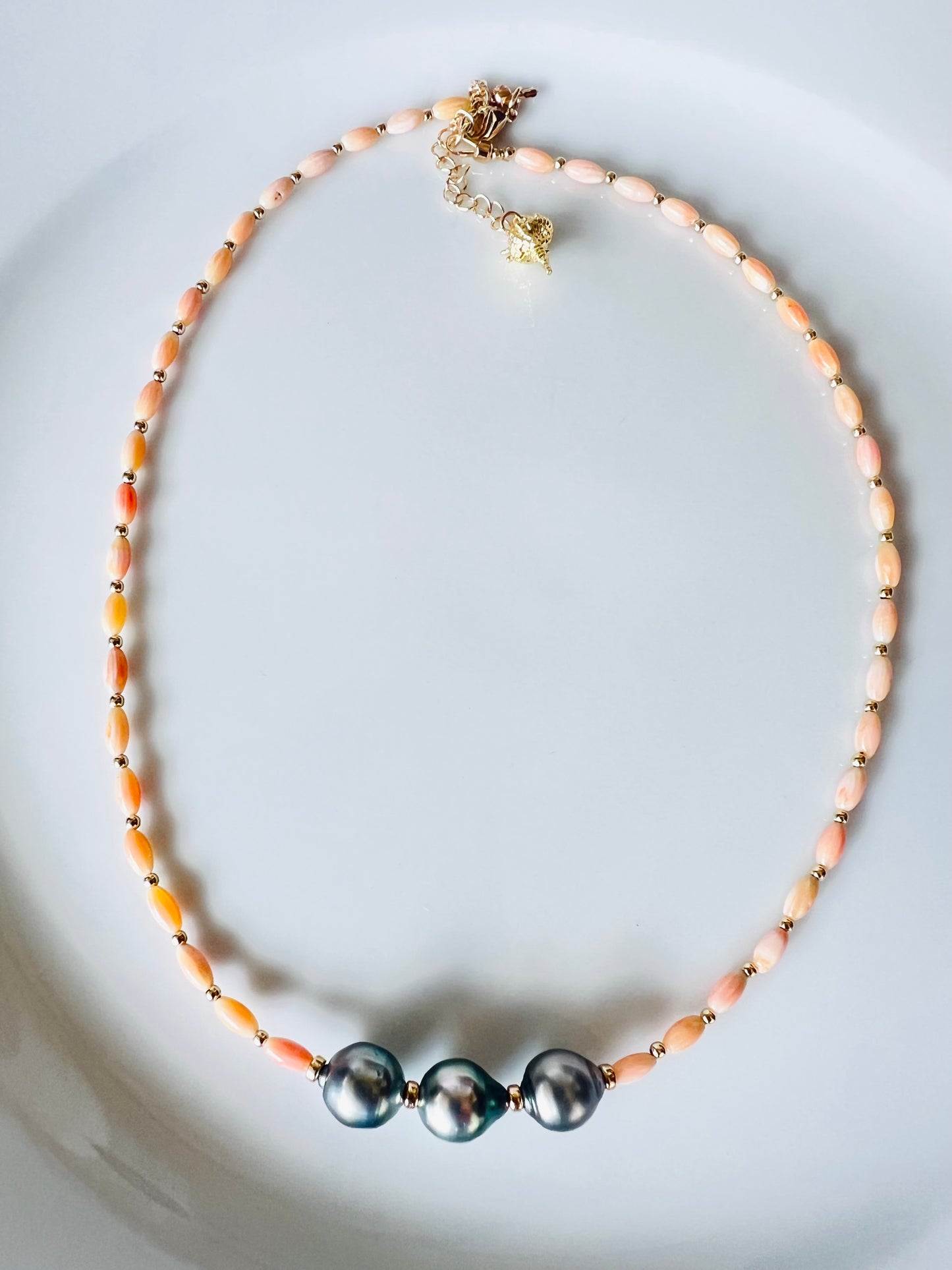 Tahitian & Coral  Necklace