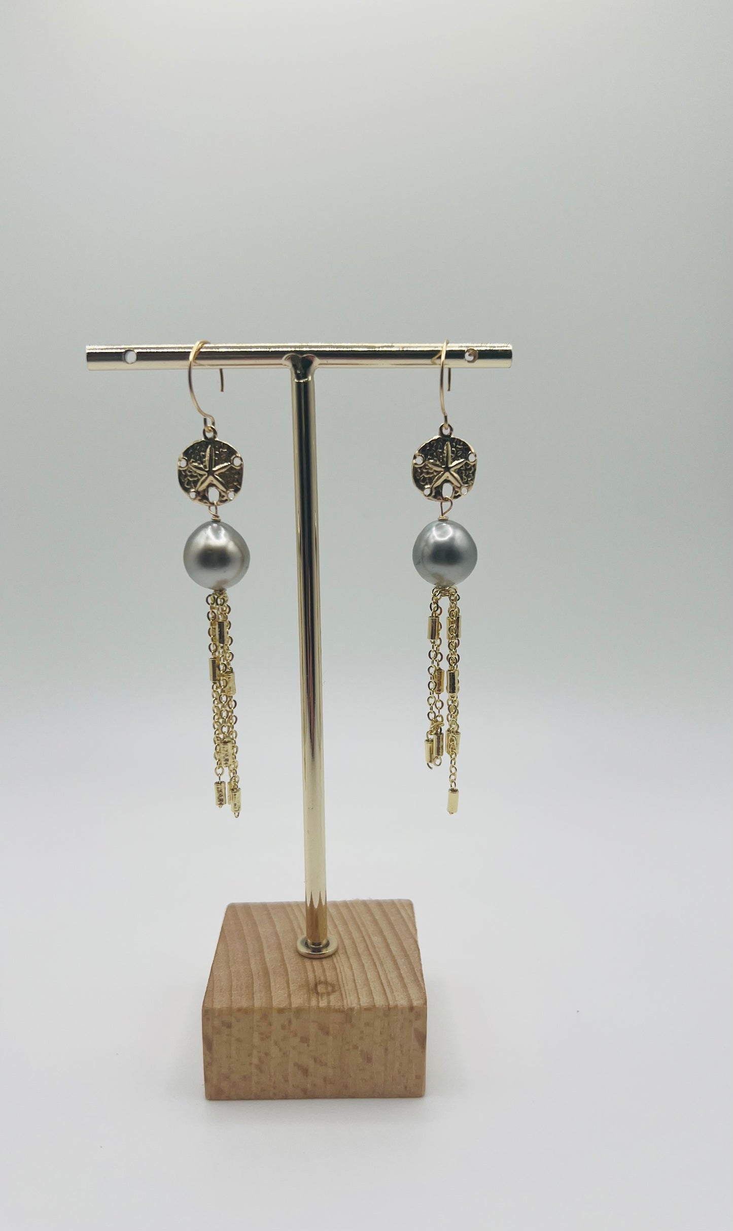 Sand Dollar Tassle Earrings