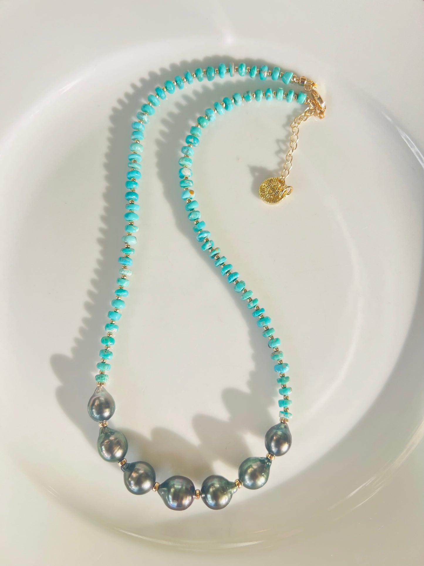 Turquoise & Tahitian Regal Necklace