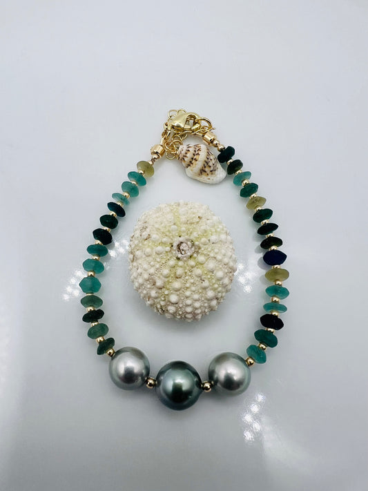 Sea Glass Tahitian Bracelet