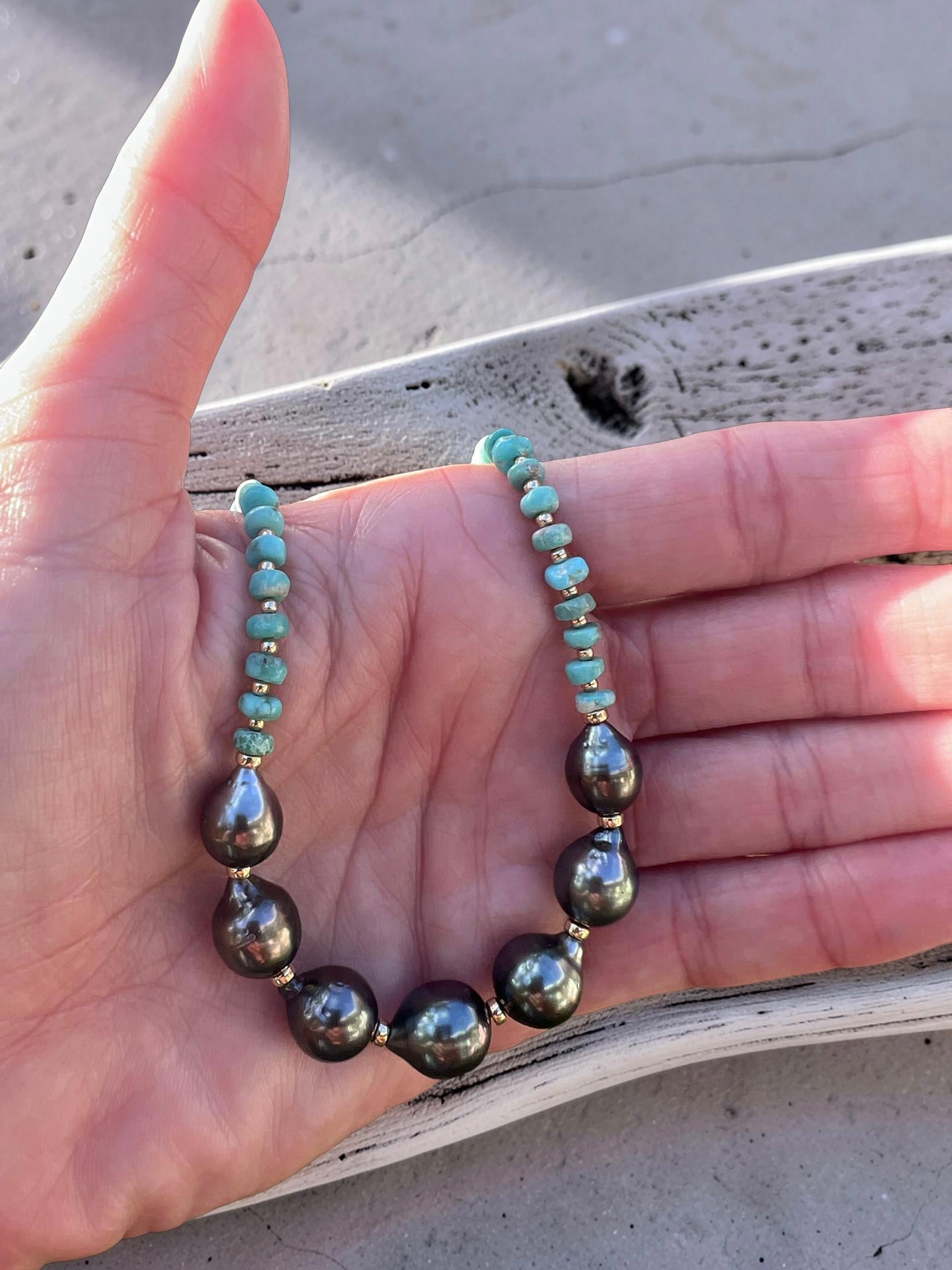 Turquoise & Tahitian Regal Necklace
