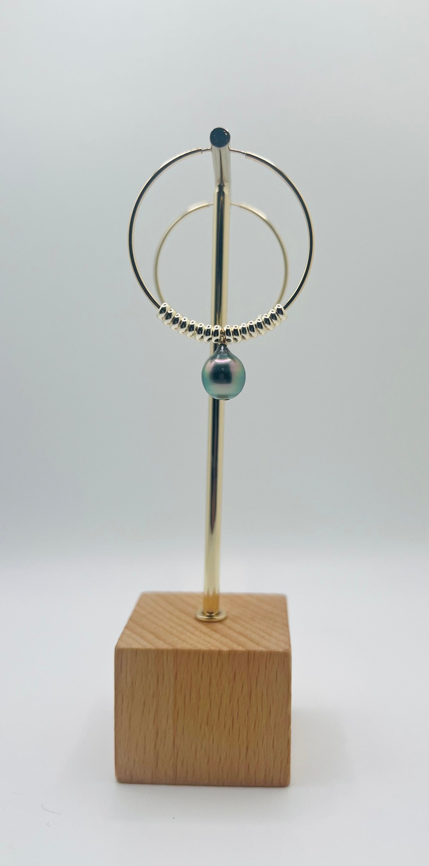 Tahitian Pearl Fringe Hoop Earrings - Medium