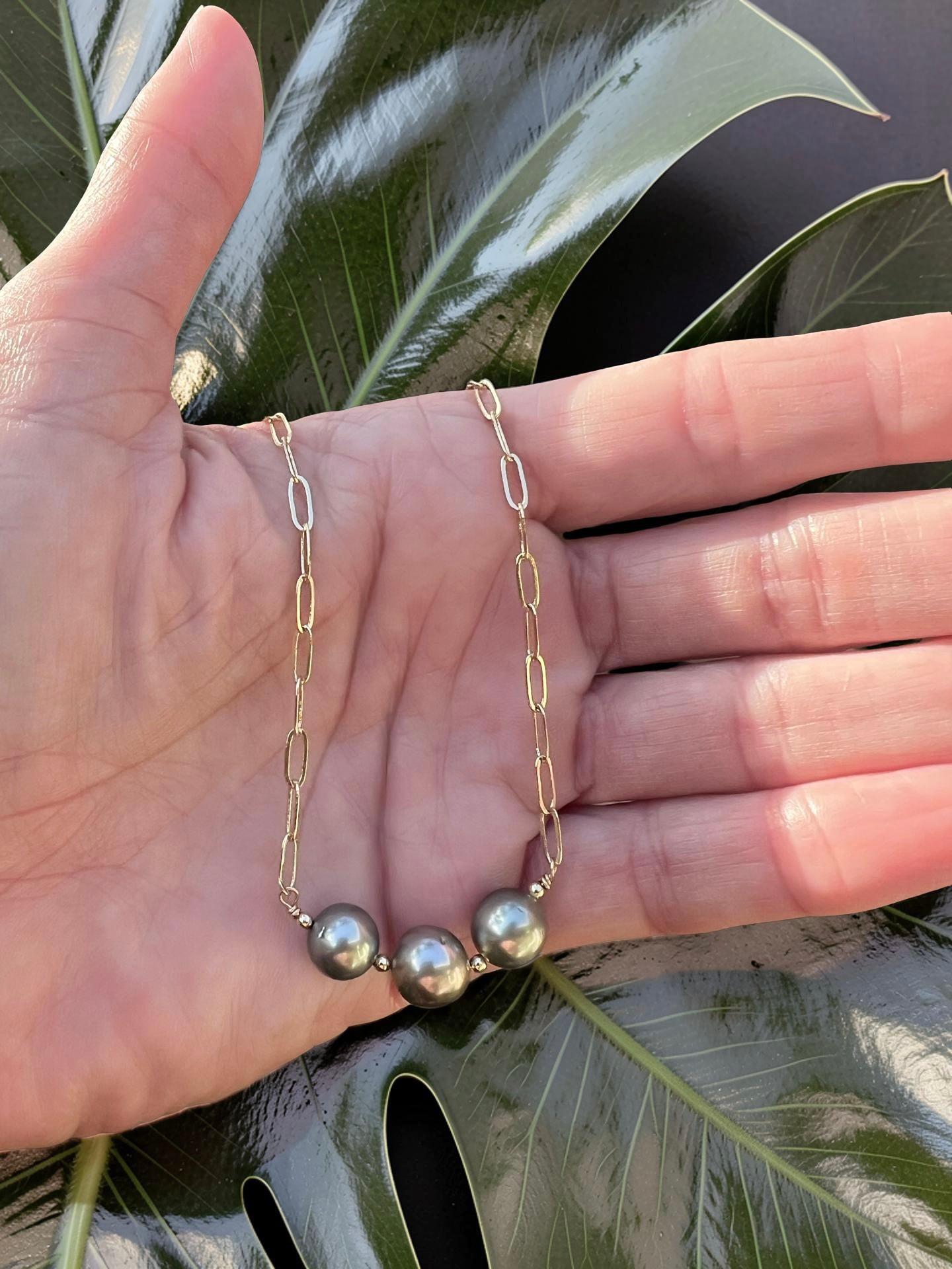 Pastel Tahitian Paperclip Necklace