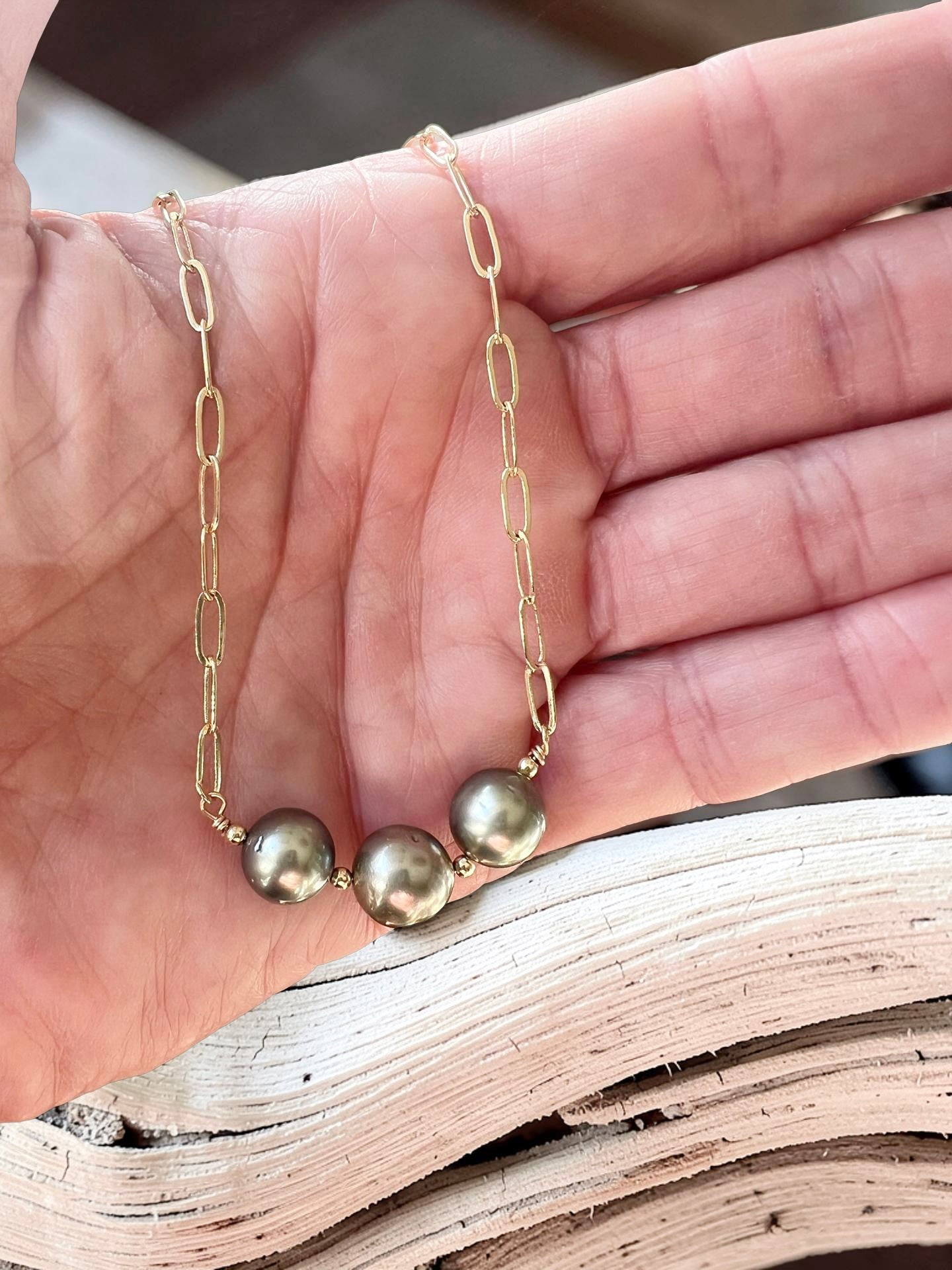 Pastel Tahitian Paperclip Necklace