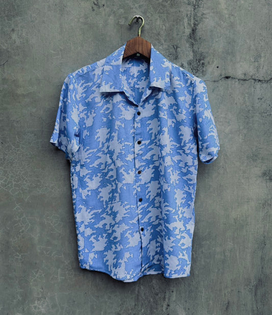 Kane Blue Wave Aloha Shirt