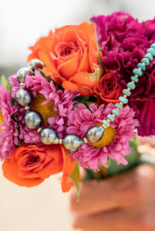 Turquoise & Tahitian Regal Necklace