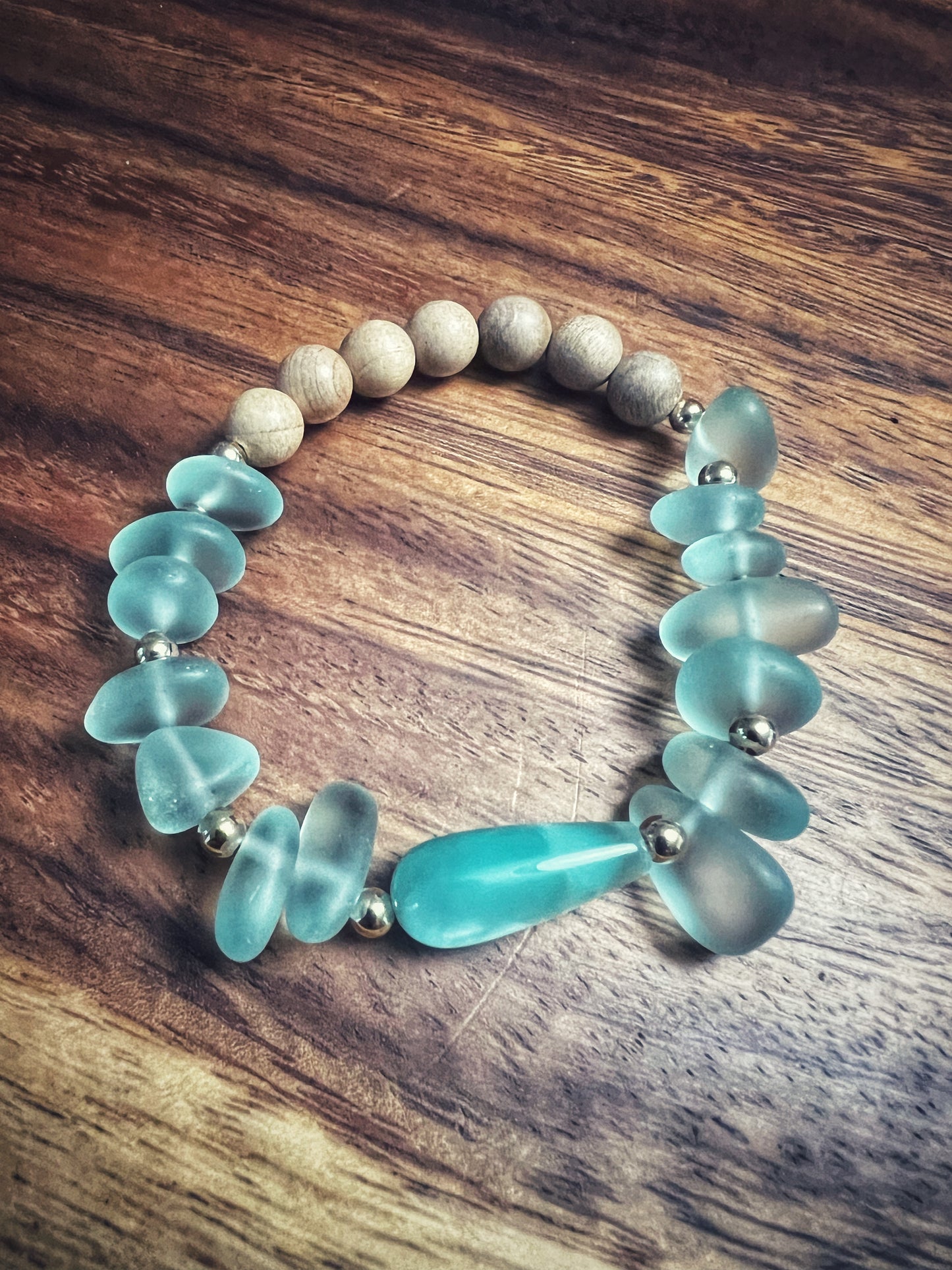 Moonstone & Sea Glass Bracelet