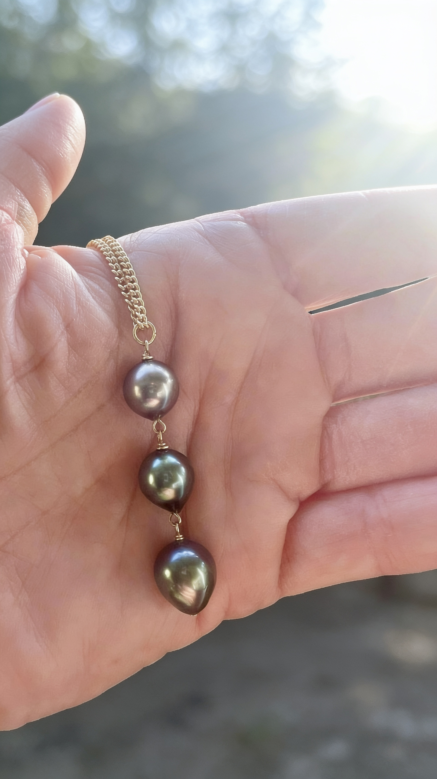 Tahitian Triple Drip Necklace
