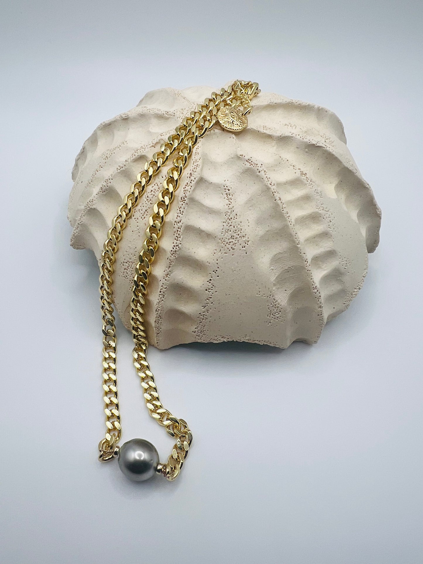 Cuban Tahitian Choker 10mm Silver