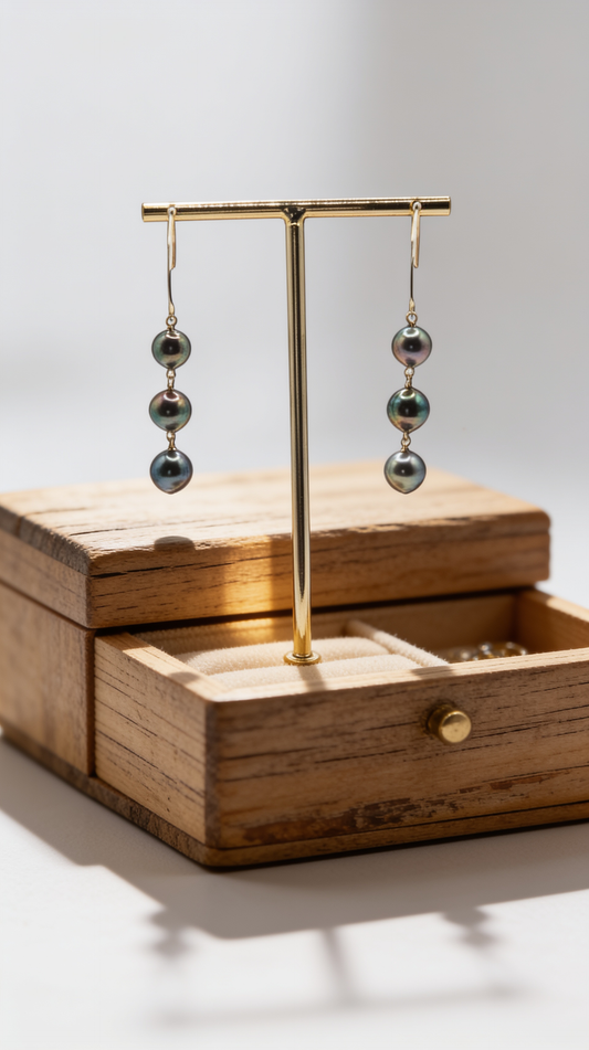 Tahitian Triple Drip Earrings