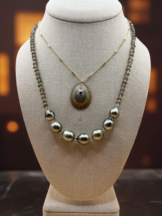 Smoky Quartz Tahitian Necklace