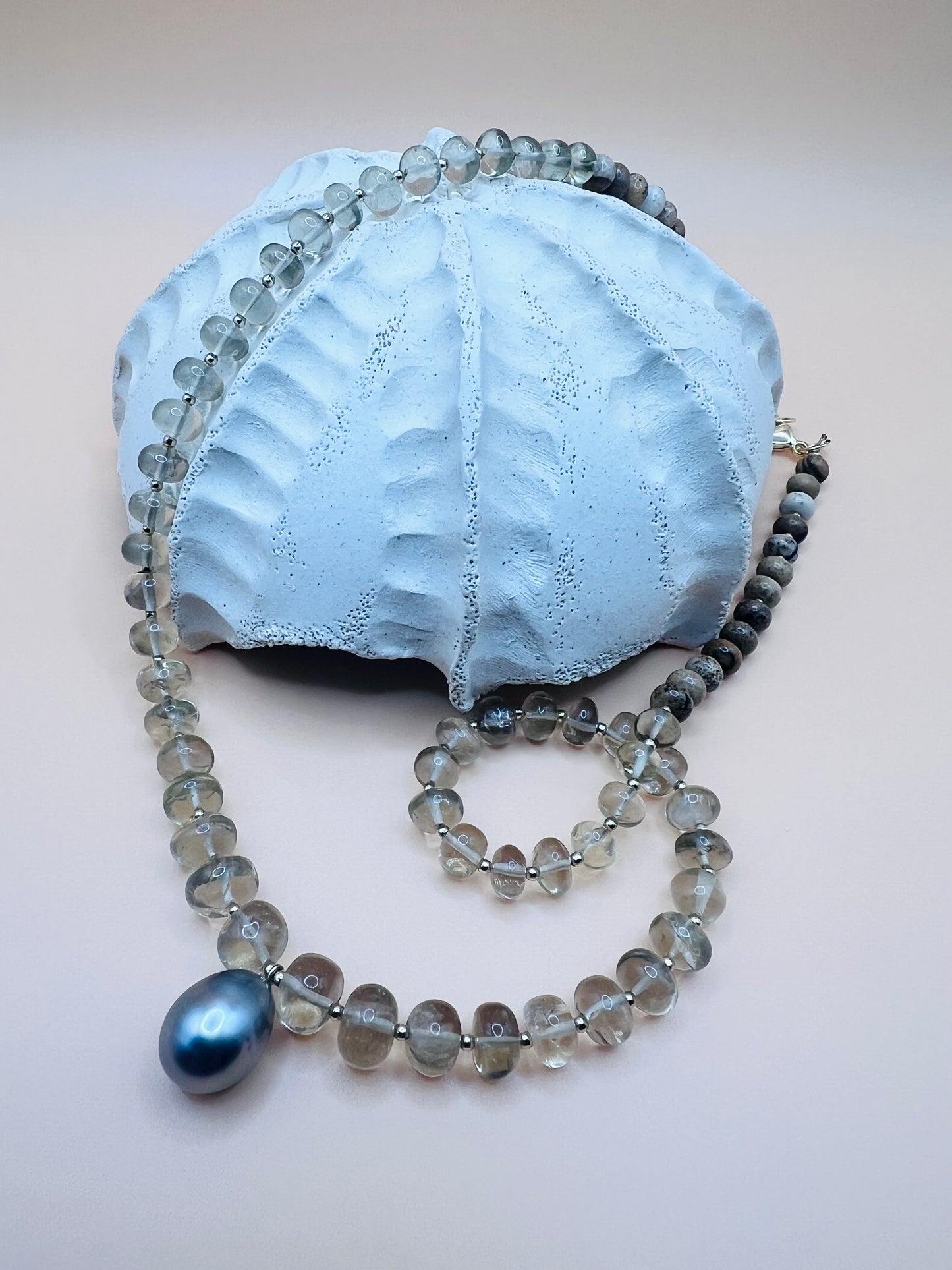 Lemon Quartz Tahitian Mala Necklace