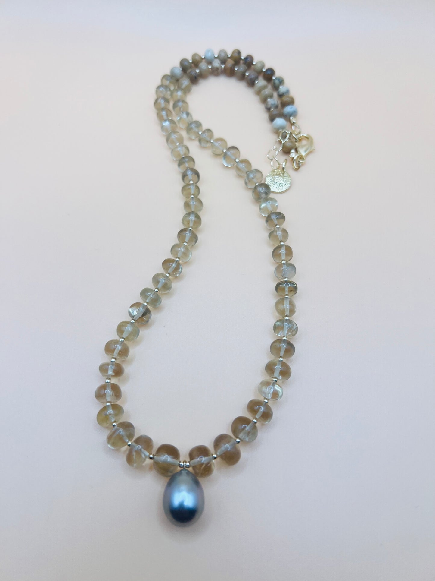 Lemon Quartz Tahitian Mala Necklace