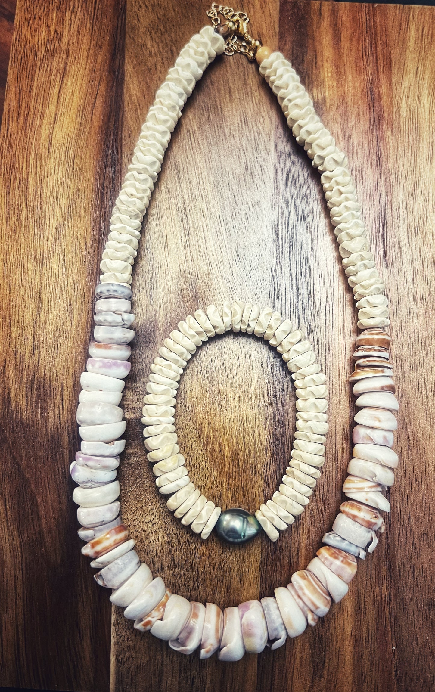 Puka Shell & Coconut Wood Necklace