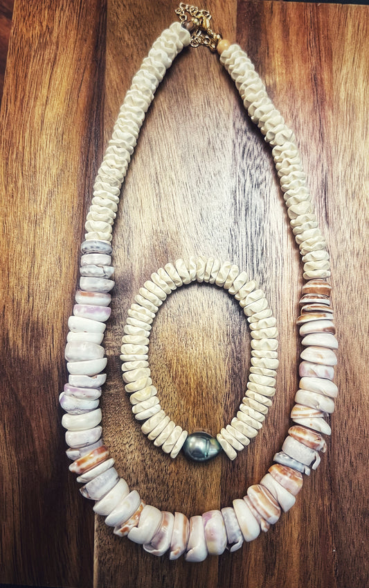 Puka Shell & Coconut Wood Necklace