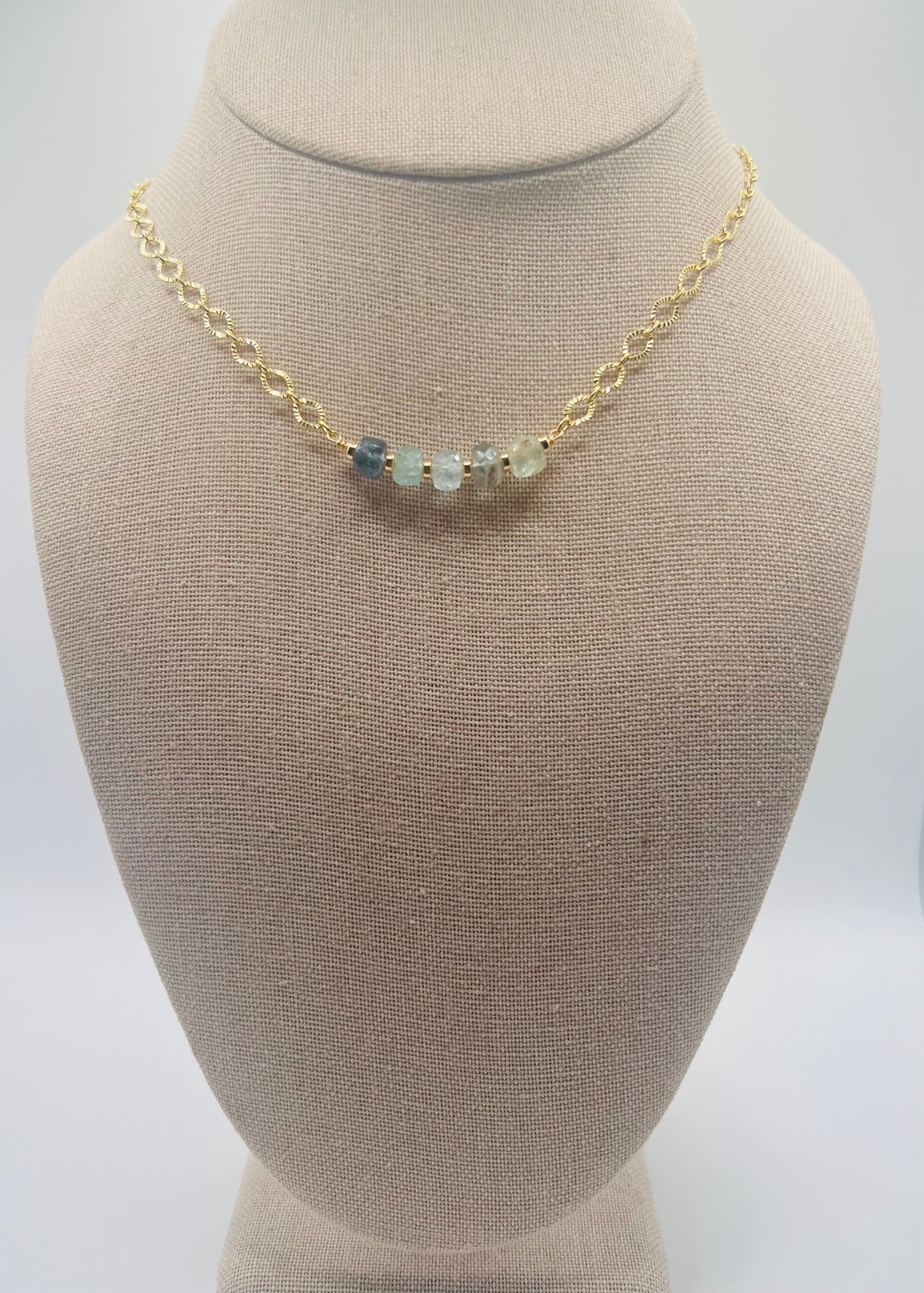 Moss Aquamarine Starburst Chain Necklace