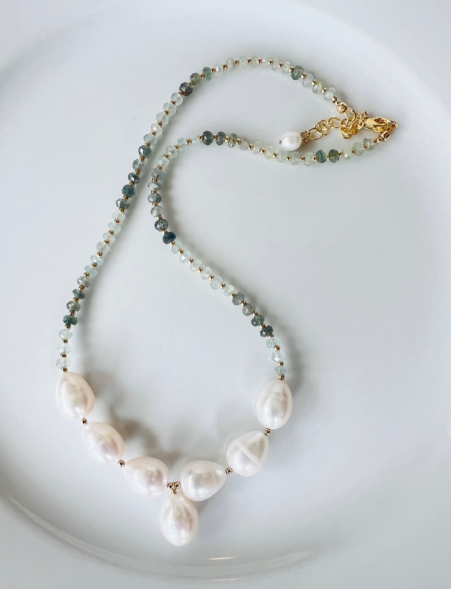 Aqua Dreamy Goddess Necklace - Freshwater