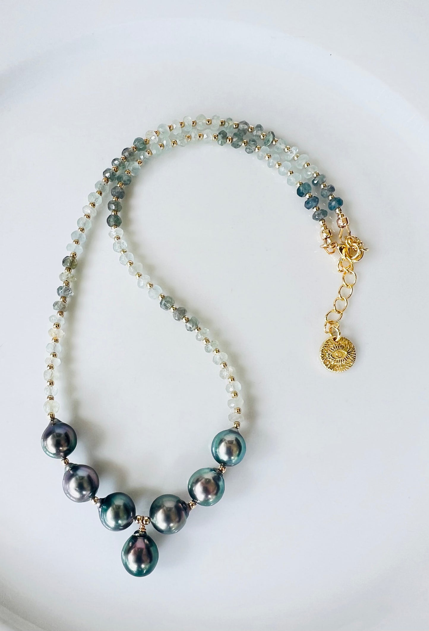 Aqua Dreamy Goddess Necklace - Tahitian