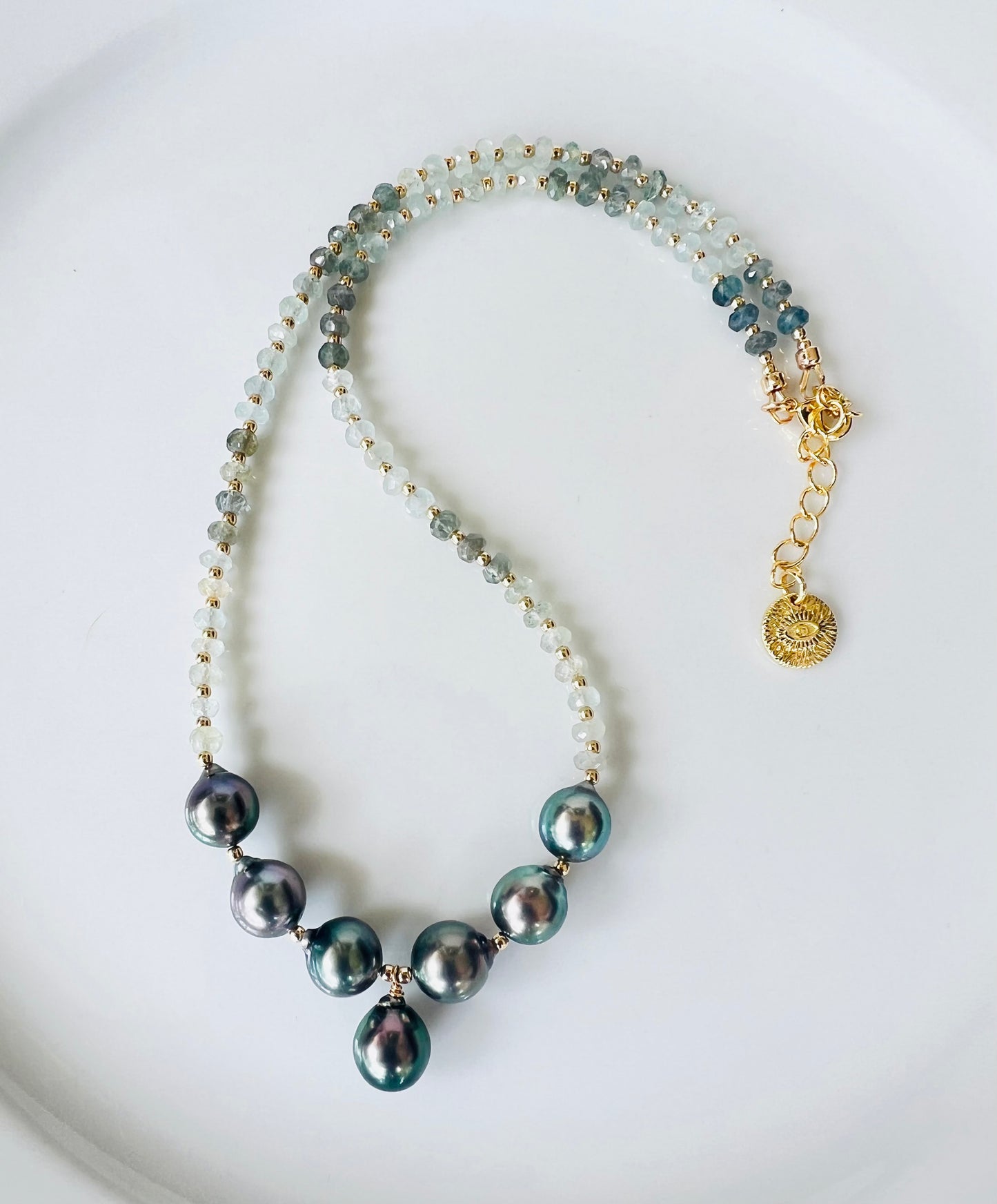 Aqua Dreamy Goddess Necklace - Tahitian